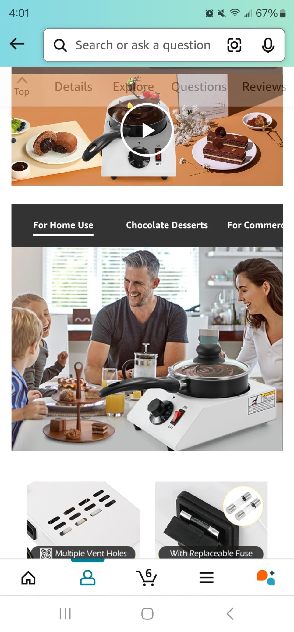 Dyna-Living Chocolate Melting Pot Dual Chocolate Tempering Machine for Melting Chocolate, 80W Chocolate Melting Machine Electric Chocolate Melter Pot for Home, Chocolate Fondue Pot for Chocolate Melt customer photo 1