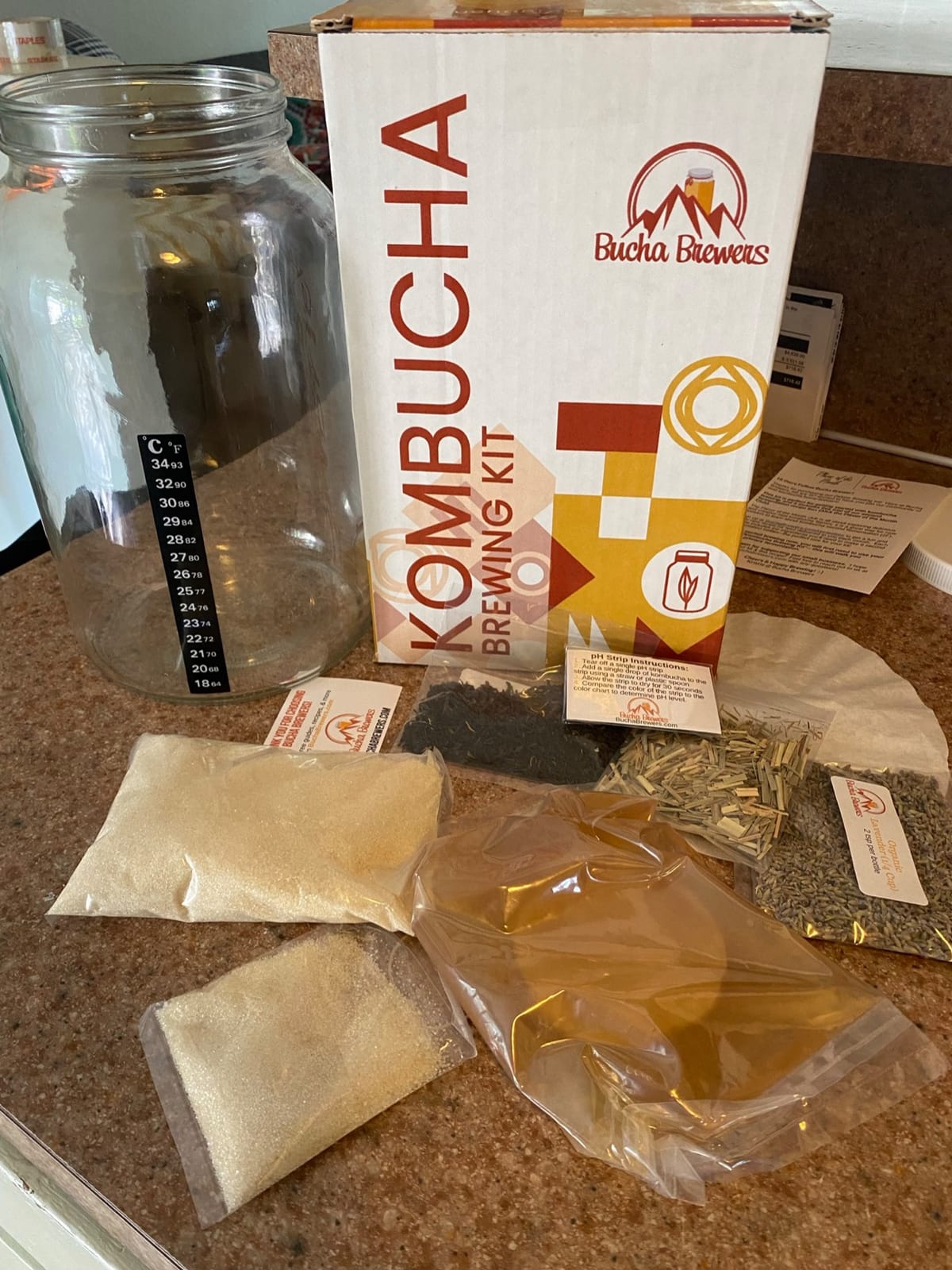 Deluxe Kombucha Starter Kit with Kombucha SCOBY & Starter Tea, Full Kombucha Kit with Bottles Swing Top Glass Bottles Kombucha Brewing Kit + 6 Bottles to Flavor Kombucha (Clear Bottles) customer photo 2