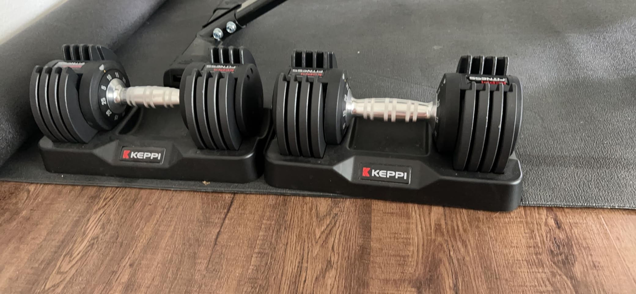 Keppi Adjustable Dumbbells Set of 2, Quick Adjust Weights for Home | 25LB/40LB/60LB All in 1 Weights Dumbbells Set with Safe Locking System, Anti-Slip Handle, Space-Saving Storage Tray customer photo 1