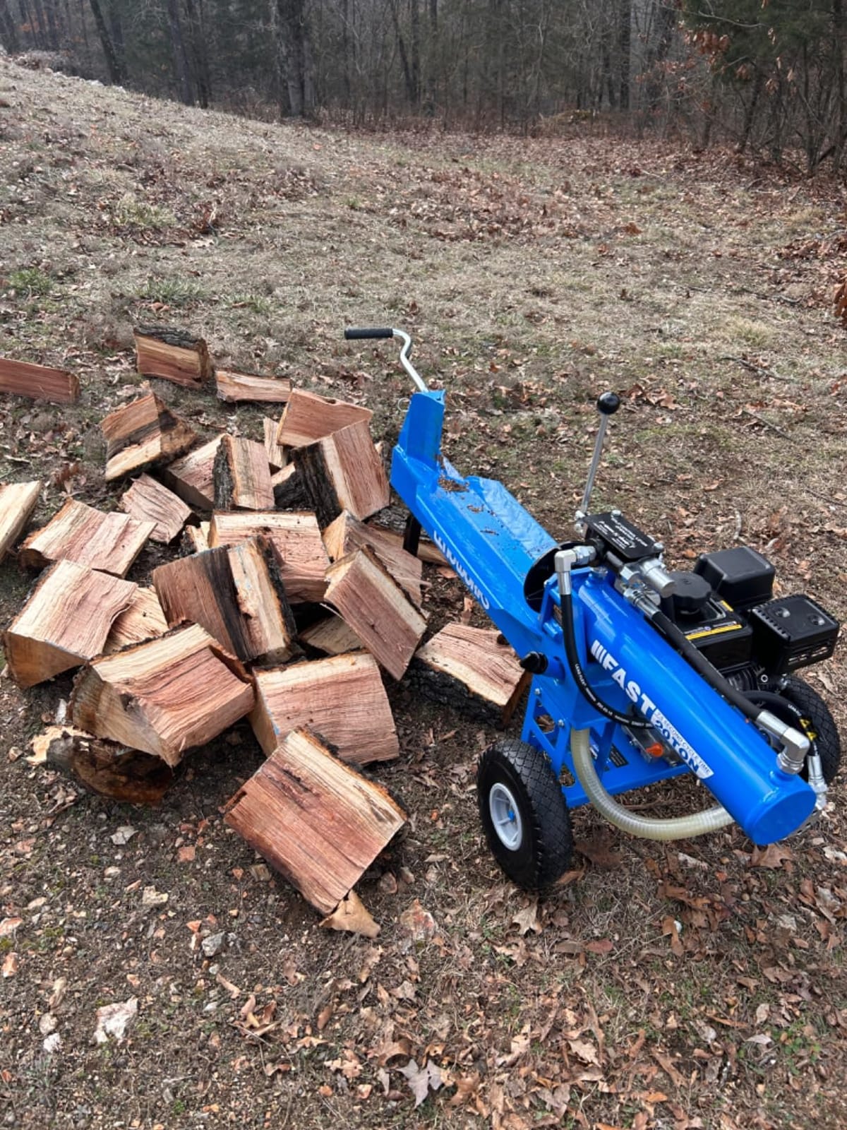 Landworks Log Splitter Portable 20 Ton Rapid Auto Return Ram System Bucher Gear Pump 7HP Engine Horizontal Full Beam Steel Wedge Firewood Splitting Forestry Harvesting customer photo 2