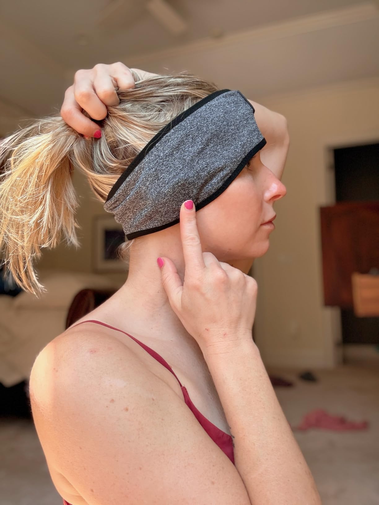 LC-dolida Sleep Headphones Headband Bluetooth 5.4, Sports Headband Earphones Wireless with Speaker Microphone USB C for Women Sleeping Gift Workout Jogging Yoga Insomnia Travel Meditation, Butterfly customer photo 1