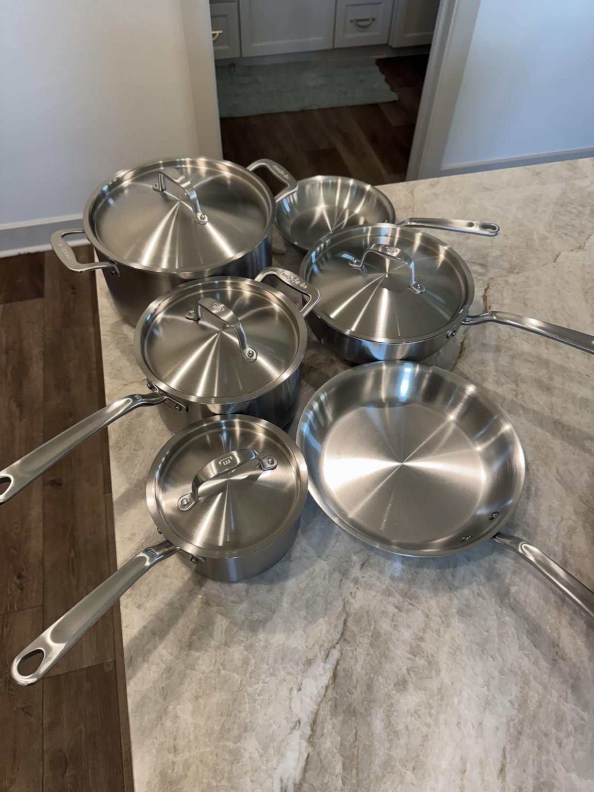 Made In Cookware - 10 Piece Stainless Steel Pot and Pan Set - 5 Ply Clad - Includes Stainless Steel Frying Pans, Saucepans, Saucier and Stock Pot W/Lid - Professional Cookware - Crafted in Italy customer photo 2
