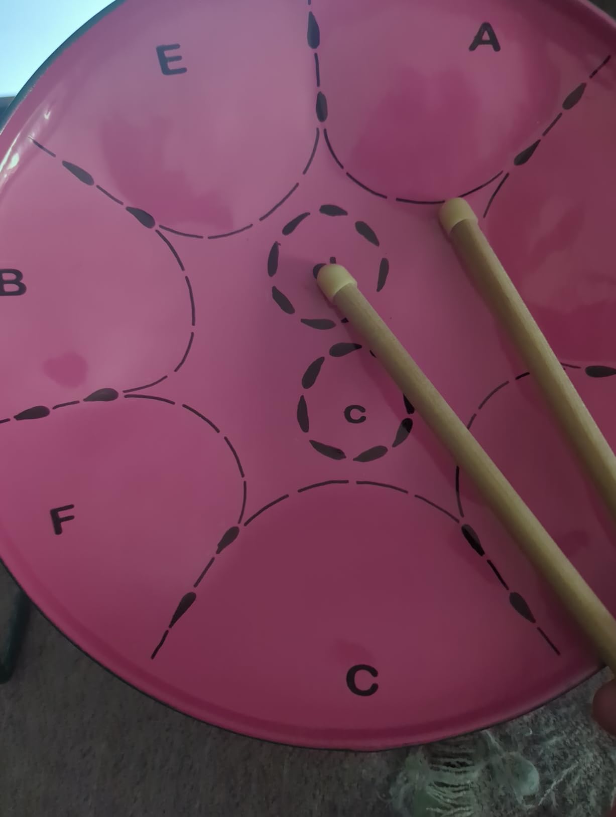 Miniature Steelpan (Steel Drum) 10 Inch Diameter 9 Notes with Easy Instructions for Beginners (PITIPAN) - Red customer photo 1
