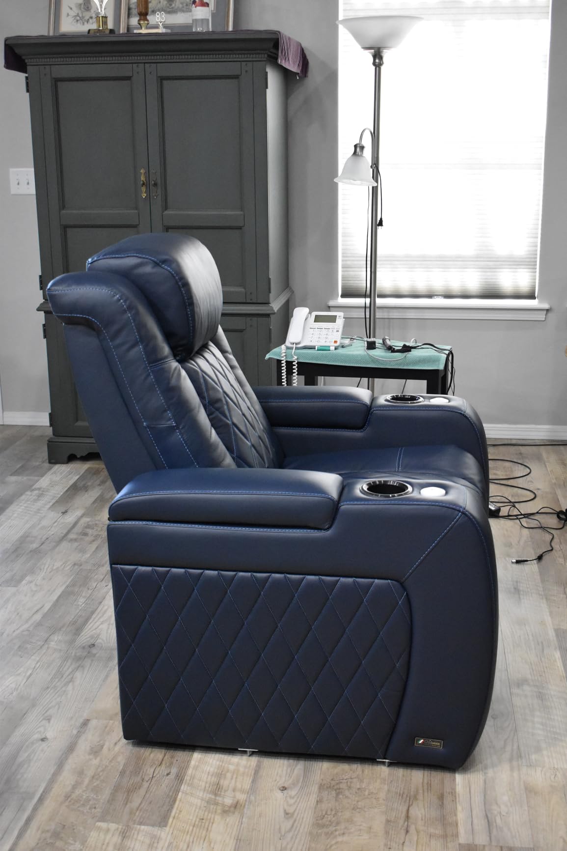 Valencia Tuscany Home Theater Seat - Nappa Leather Power Recliner with Cool Gel Memory Foam, USB-C/A Charging, RGB LED Lights, Adjustable Lumbar & Headrest (Single Recliner, Dark Chocolate) customer photo 2