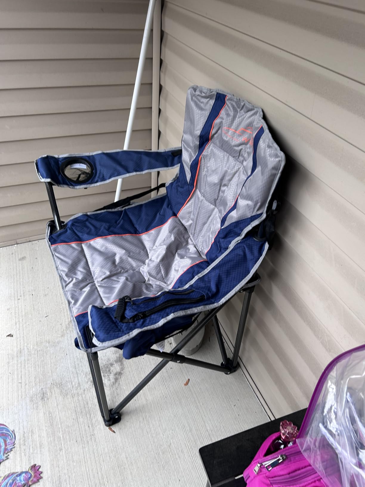 FAIR WIND Fully Padded Oversized Camping Chair Heavy Duty Lawn Chair | Support 500 LBS, Adjustable Lumbar Support, 4-Can Cooler Bag & 40 OZ Large Cup Holder, Tear-Proof Wide Bag, for Camp, Outdoor customer photo 1