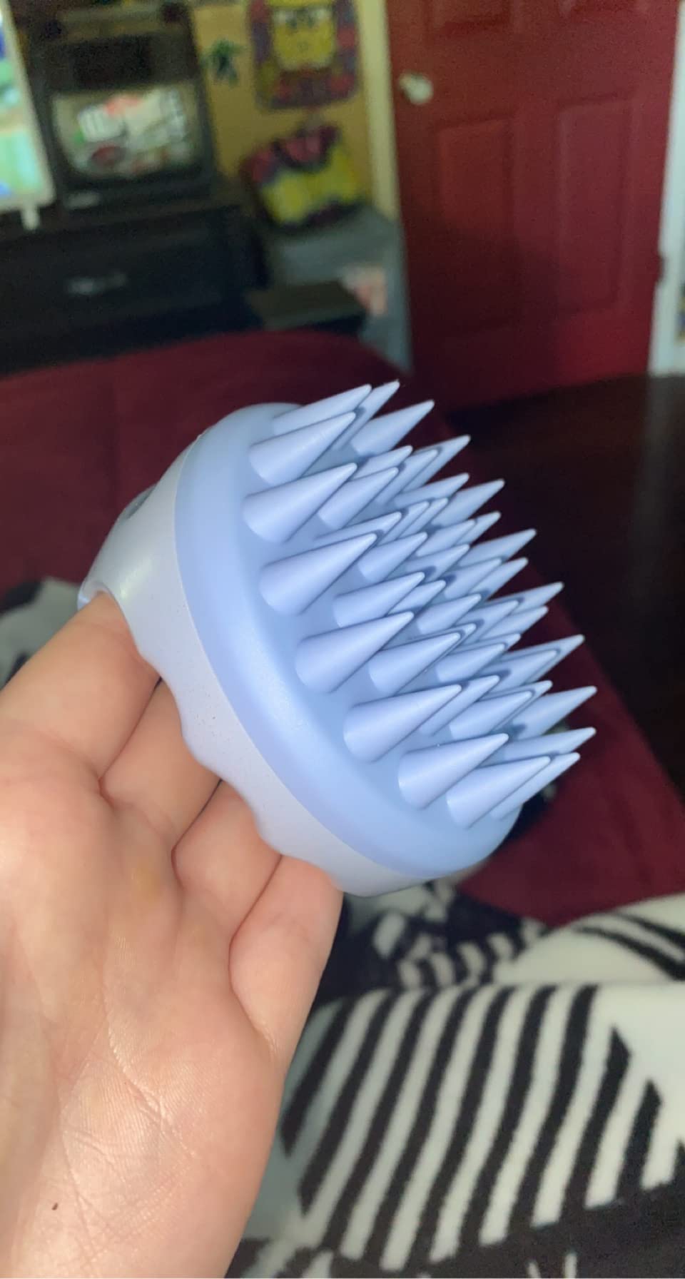 Sndyi Scalp Massager Shampoo Brush, Scalp Scrubber with Soft Silicone Bristles, Scalp Exfoliator for Dandruff Removal, Scalp Massager for Hair Growth, Wet Dry Hair Brush for Scalp Care, Green customer photo 1