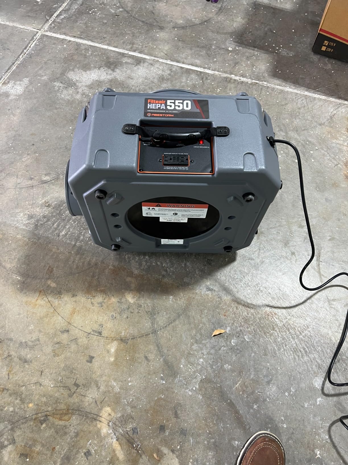 Abestorm HEPA 550 Air Scrubber with 3-Stage Filteration, GFCI Connection | Stackable for Commercial / Industrial / Home Use, With MERV-10 & HEPA/Actived Carbon Filters customer photo 2
