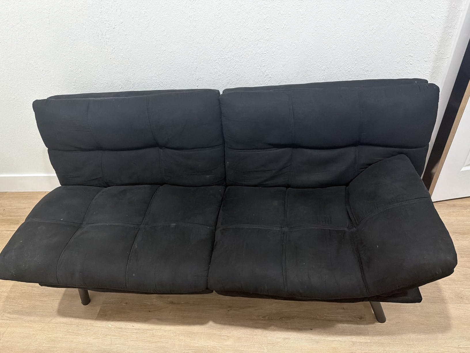 65'' Convertible Futon Sofa Bed with USB, Small Couch for Living Room, Sleeper Sofa, Adjustable Folding Couch with Tufted Design and 2 USB Ports, Bedroom Apartment Office, Dark Grey customer photo 1