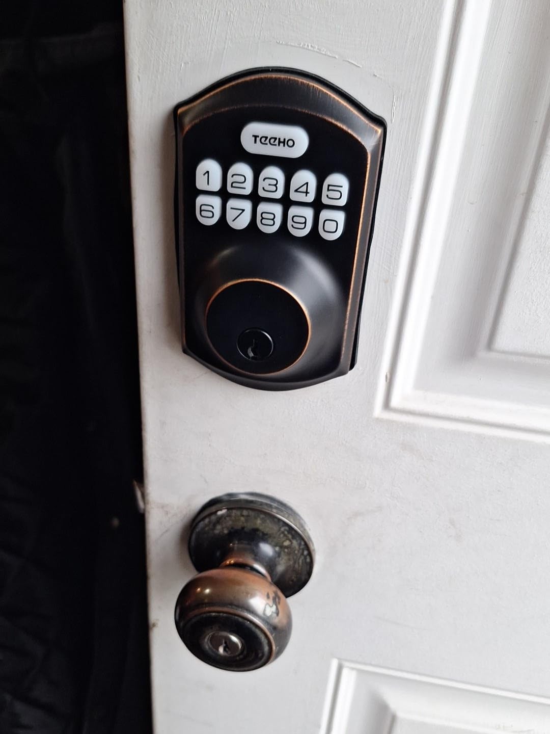 TEEHO TE001 Keyless Entry Deadbolt with Keypad for Front Door, Bronze | ANSI Grade 3 Security, 20 User Codes, Low Battery Alert, IP54 Waterproof, One Touch Lock, Anti-Peep Password & 2 Backup Keys customer photo 2