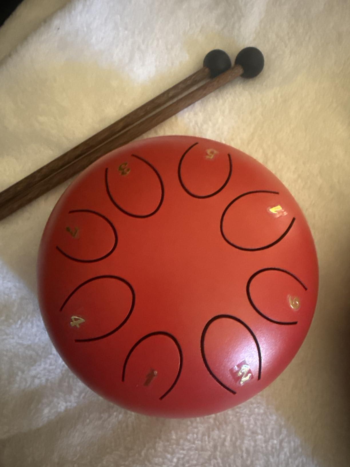 REGIS Steel Tongue Drum 6 Inch 8 Notes, Rain Drum Style Calming Percussion Instrument for Relaxation & Meditation, Musical Gift for Adults & Beginners(malachite) customer photo 2