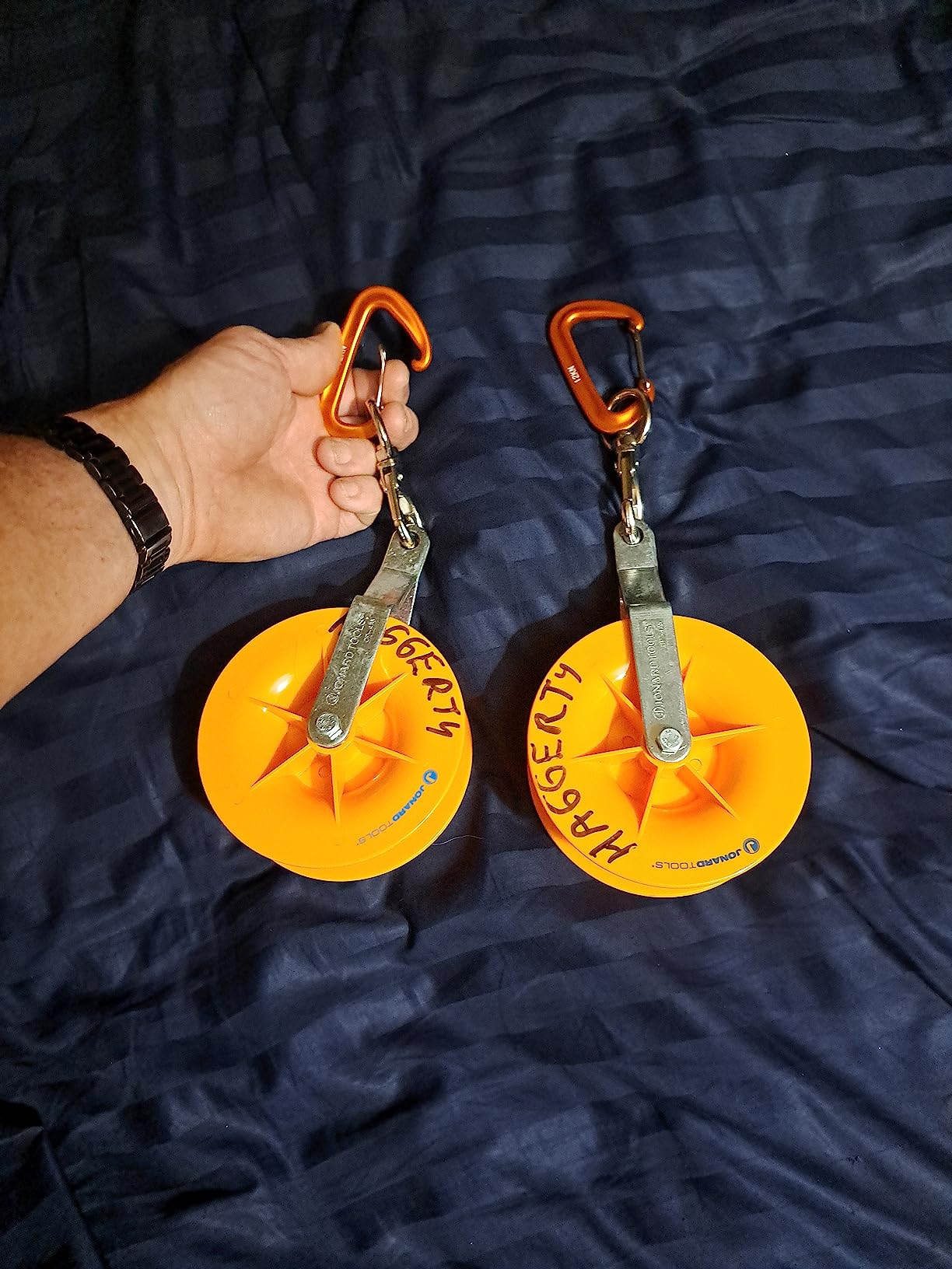 Jonard Tools CP-475 Cable Pulley Set (2-Pack) for Low Voltage Electrical, Network, & COAX Cables - Smooth Cable Installation, Swivel Snap Hooks, and Anti-Friction Bearings - Holds up to 20 CAT5 & 6 customer photo 1
