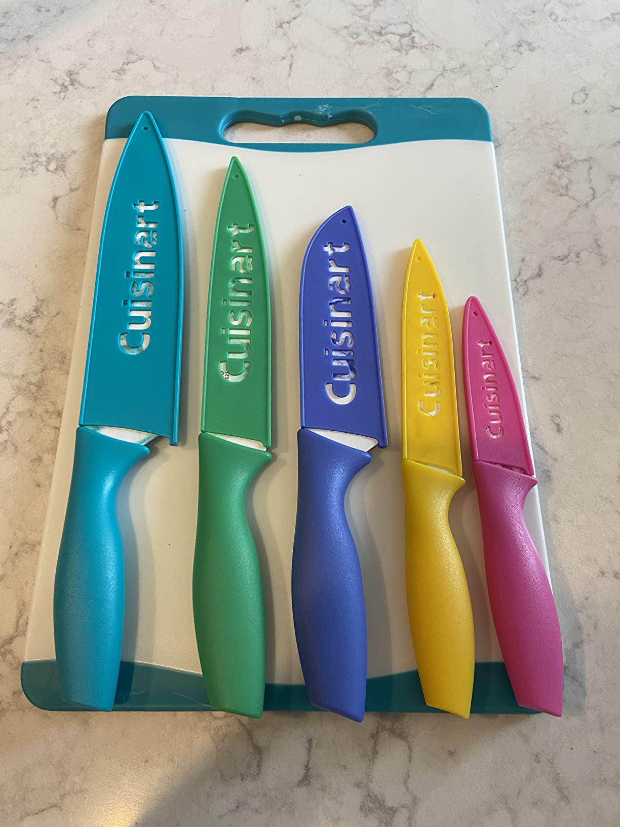 Cuisinart C55CB-11PM Advantage Cutlery 11-Piece Marble Knife Cutting Board and Knife Set, Multi-Color customer photo 2