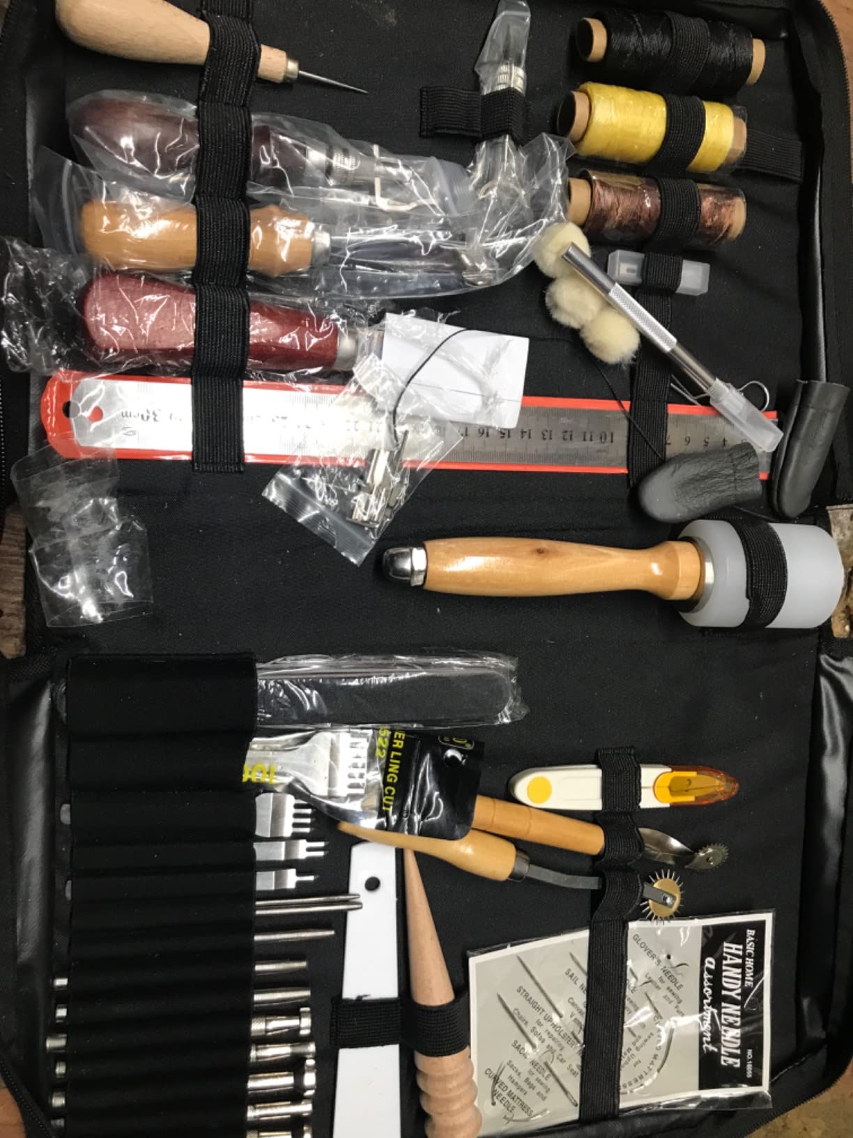 FifthQuarter 458 Pcs Leather Tooling Kit, Essential Leather Working Tools | For Starter, With Guide Craft Tool Kits, With Organizer For Stamping | Cutting | Stitching | Carving customer photo 1