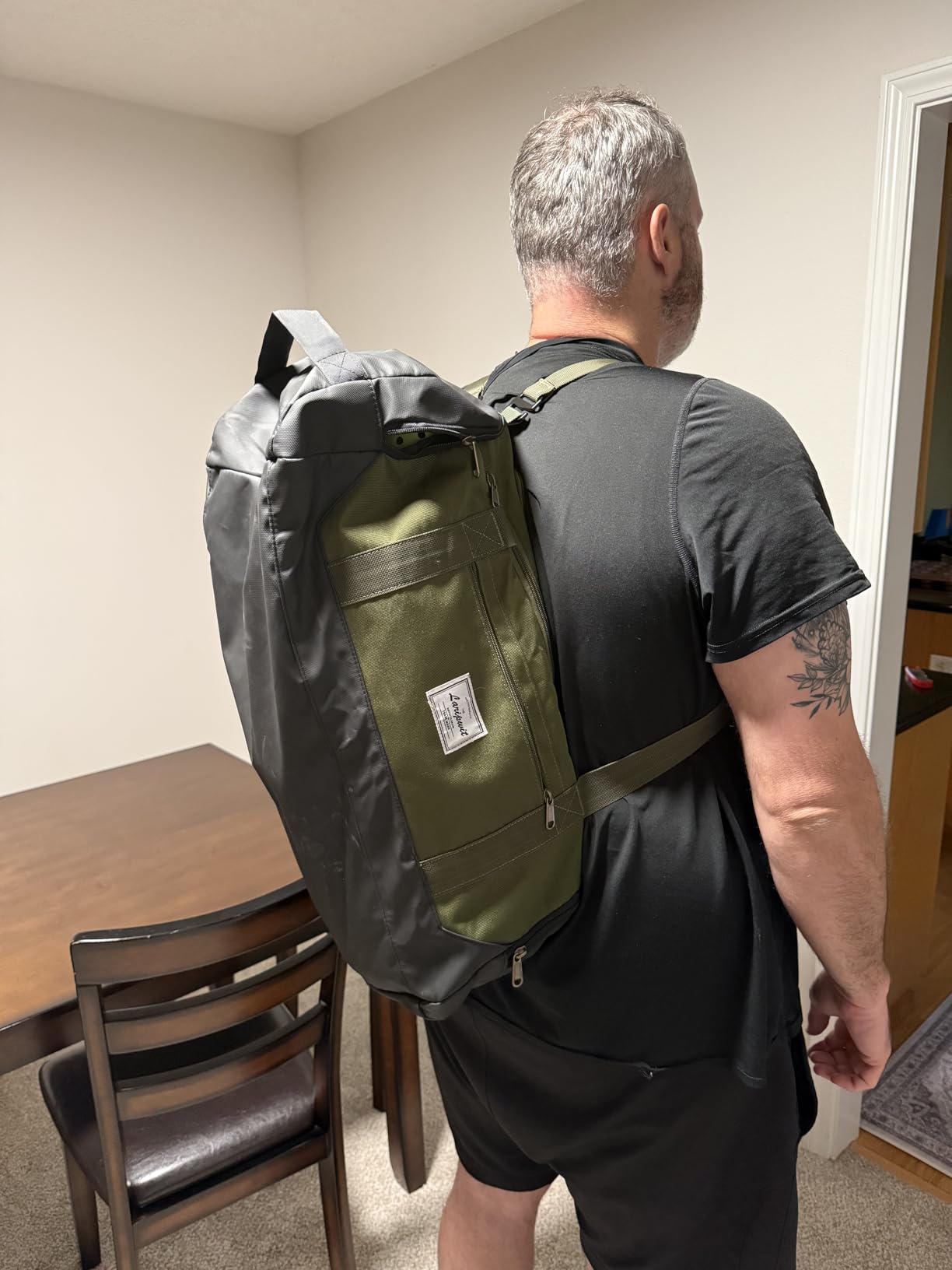 Travel Duffle Bag for men 40L Medium Sports Gym Bag with Wet Pocket & Shoes Compartment Weekender Overnight Backpack for Traveling Duffel Bag Backpack for Women, Green customer photo 2