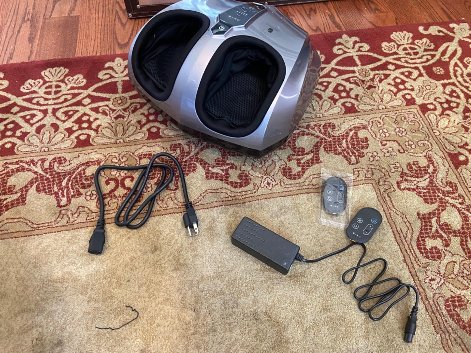 MIKO Shiatsu Foot Massager with Heat and Air Compression | 5 pressure levels, 3 modes, rolling & wireless remote; for plantar fasciitis and neuropathy; fits men's size 12 customer photo 2