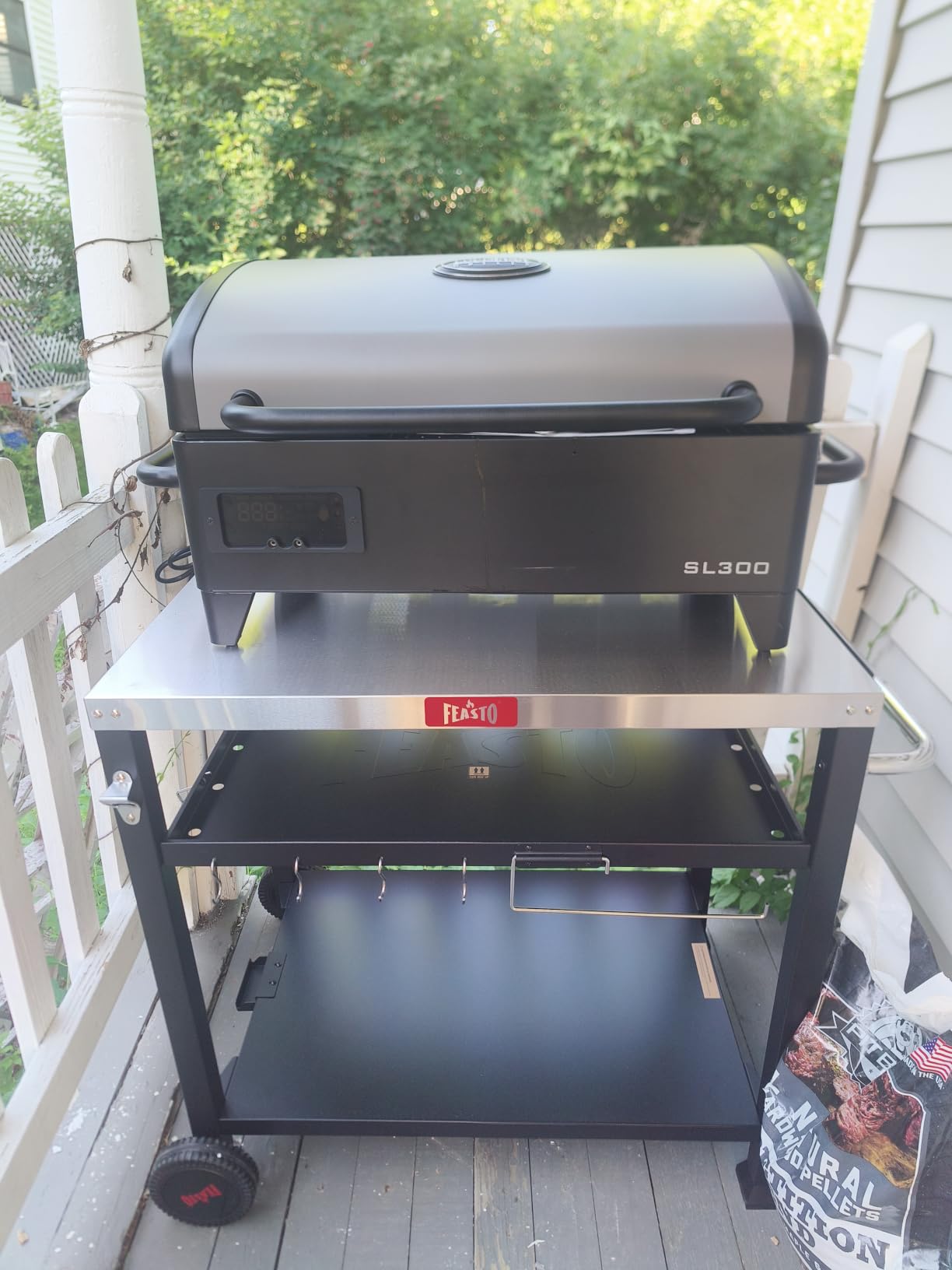 Feasto 3-Shelf Pizza Oven Table, Outdoor Grill Cart, 33.5