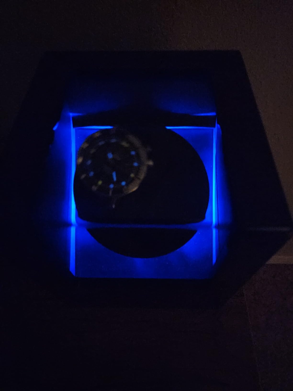 ANWBROAD Watch Winder for Automatic Watches Double with Super Quiet Motor Flexible Watch Pillows LED Backlight Wooden 5 Modes Battery or Type-C Adapter customer photo 1