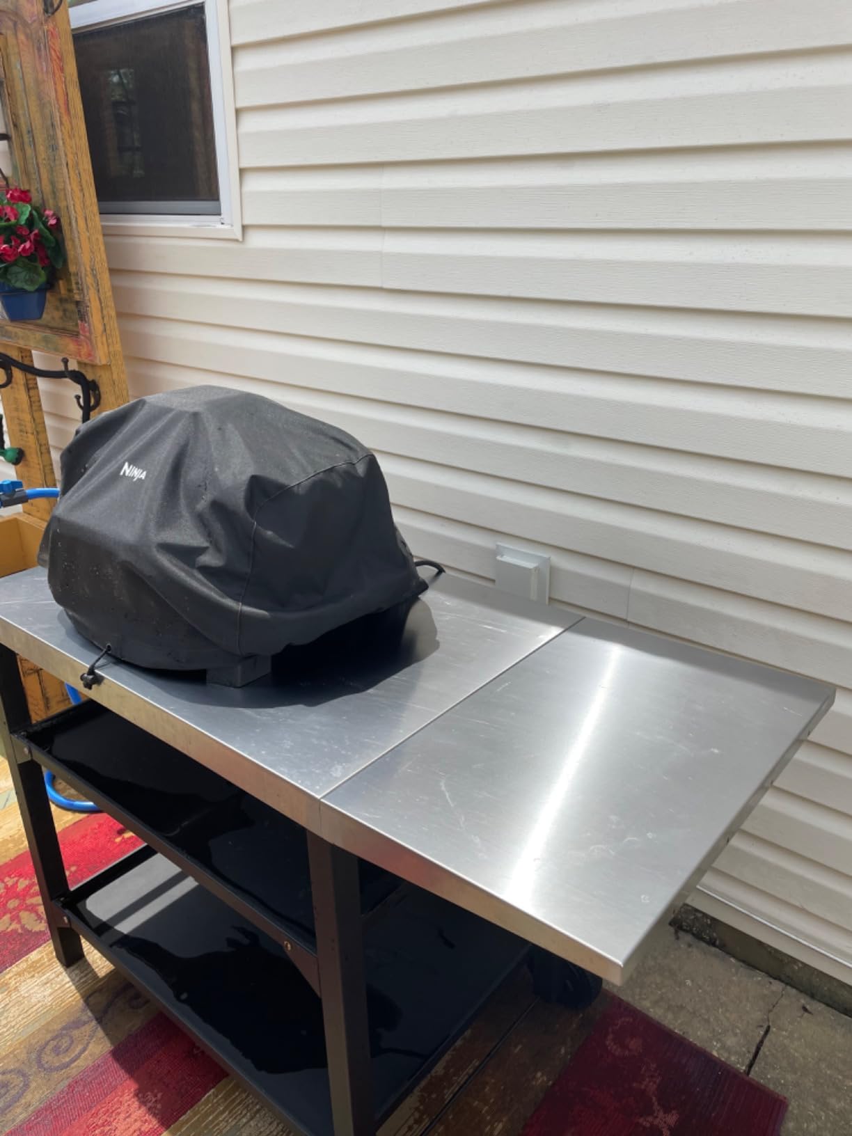 Skyflame Heavy Duty Pizza Oven Table & BBQ Prep Cart, Stainless Steel | Rolling Grill Cart with Lockable Wheels, 3 Shelf Outdoor Workstation, For Griddle/Patio, 170 lbs, No Wobble customer photo 1