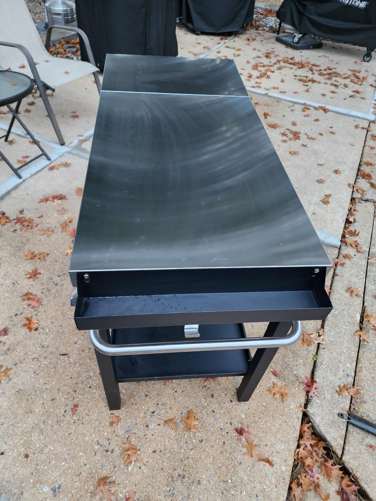 Skyflame Heavy Duty Pizza Oven Table & BBQ Prep Cart, Stainless Steel | Rolling Grill Cart with Lockable Wheels, 3 Shelf Outdoor Workstation, For Griddle/Patio, 170 lbs, No Wobble customer photo 2