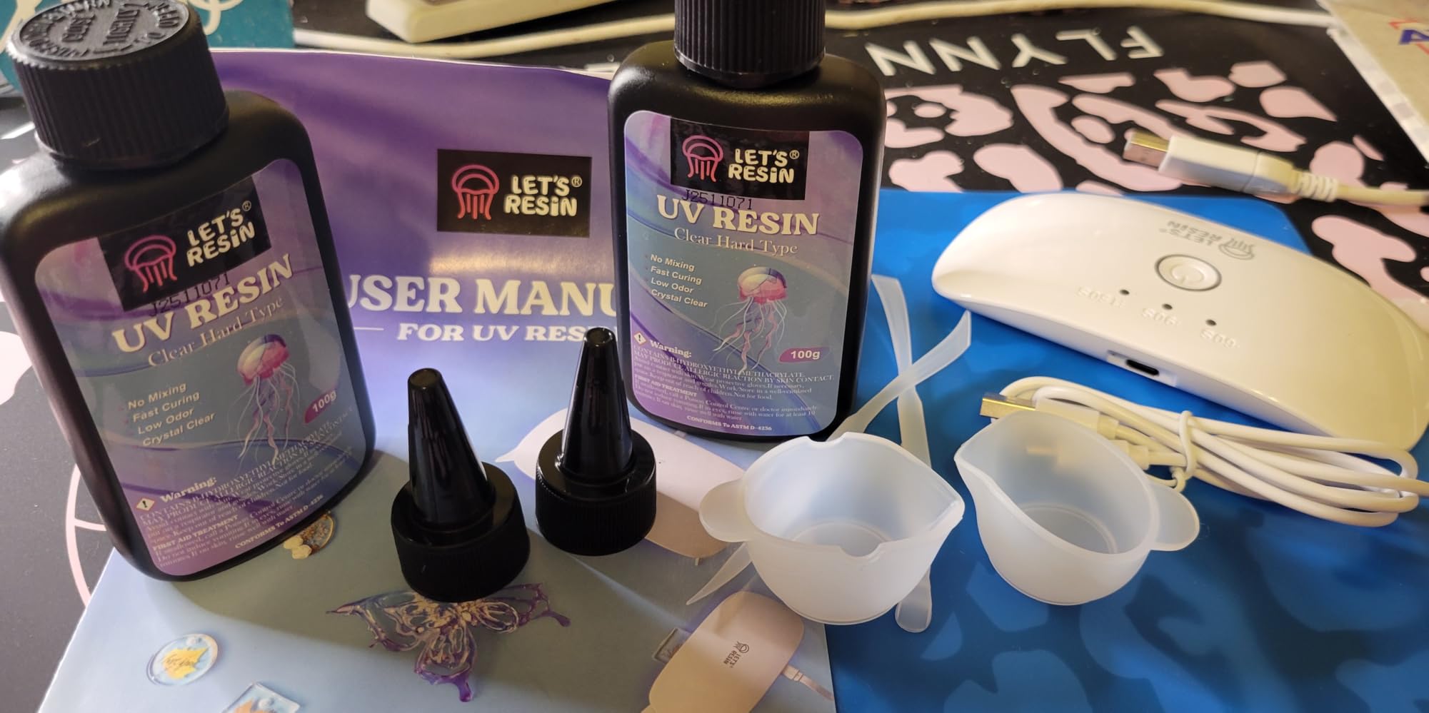 LET'S RESIN UV Resin with Light, Upgraded 200g Starter Kit for Jewelry | Crystal Clear, Low Odor, Anti-Yellowing, Fast Cure, Low Shrinkage customer photo 2