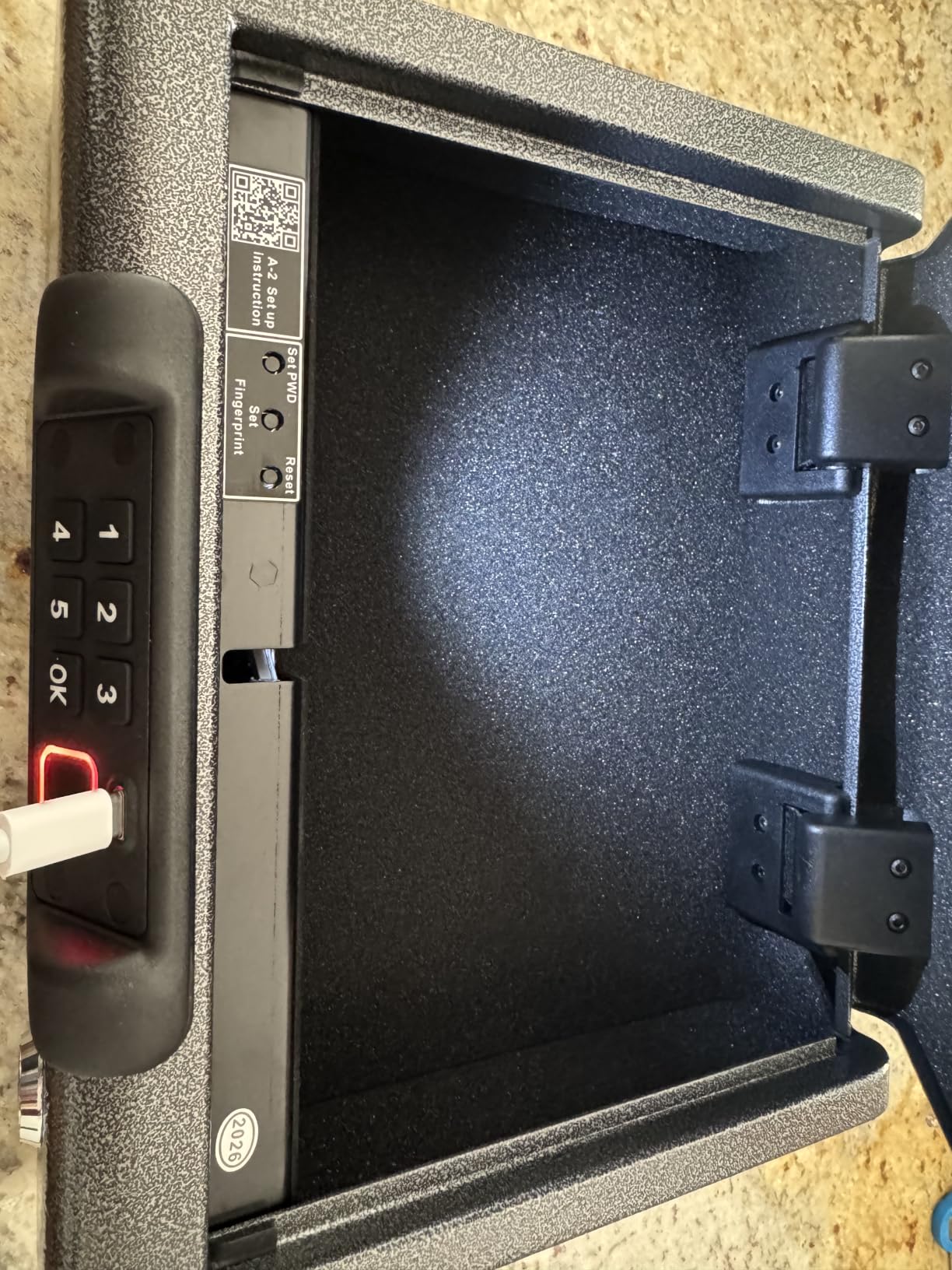 BILLCONCH Gun Safe, Biometric Fingerprint Gun Safe for Handgun Pistol Safes | Fingerprint PIN Key Unlock, Interior Light and USB Charging Lock box with Silent Mode for Bedroom Nightstand customer photo 2