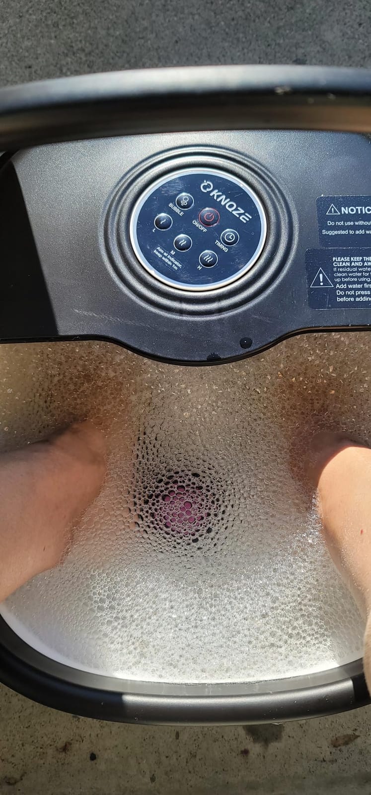 KNQZE Collapsible Foot Spa Bath with Heat & Remote Control, Bubble Massage, Temperature Control, Red Light customer photo 2