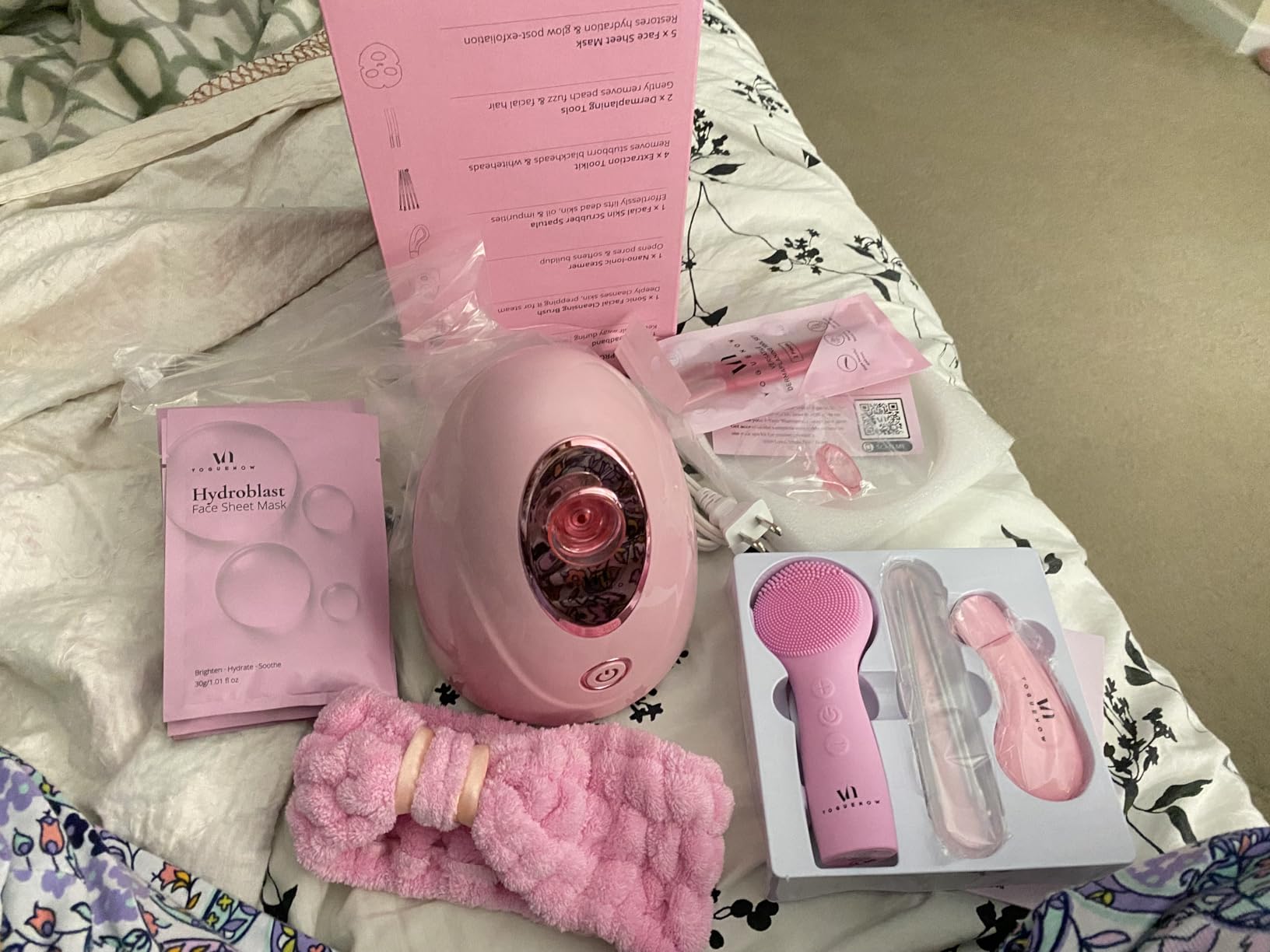 Facial Steamer Spa Kit with 17 Spa Tools for Complete At-Home Facial | Face Steamer for Deep Cleansing | Towel Warmer & Humidifier Mode | Spa like Facial| Self Care Gifts, Birthday Gifts for Women customer photo 1
