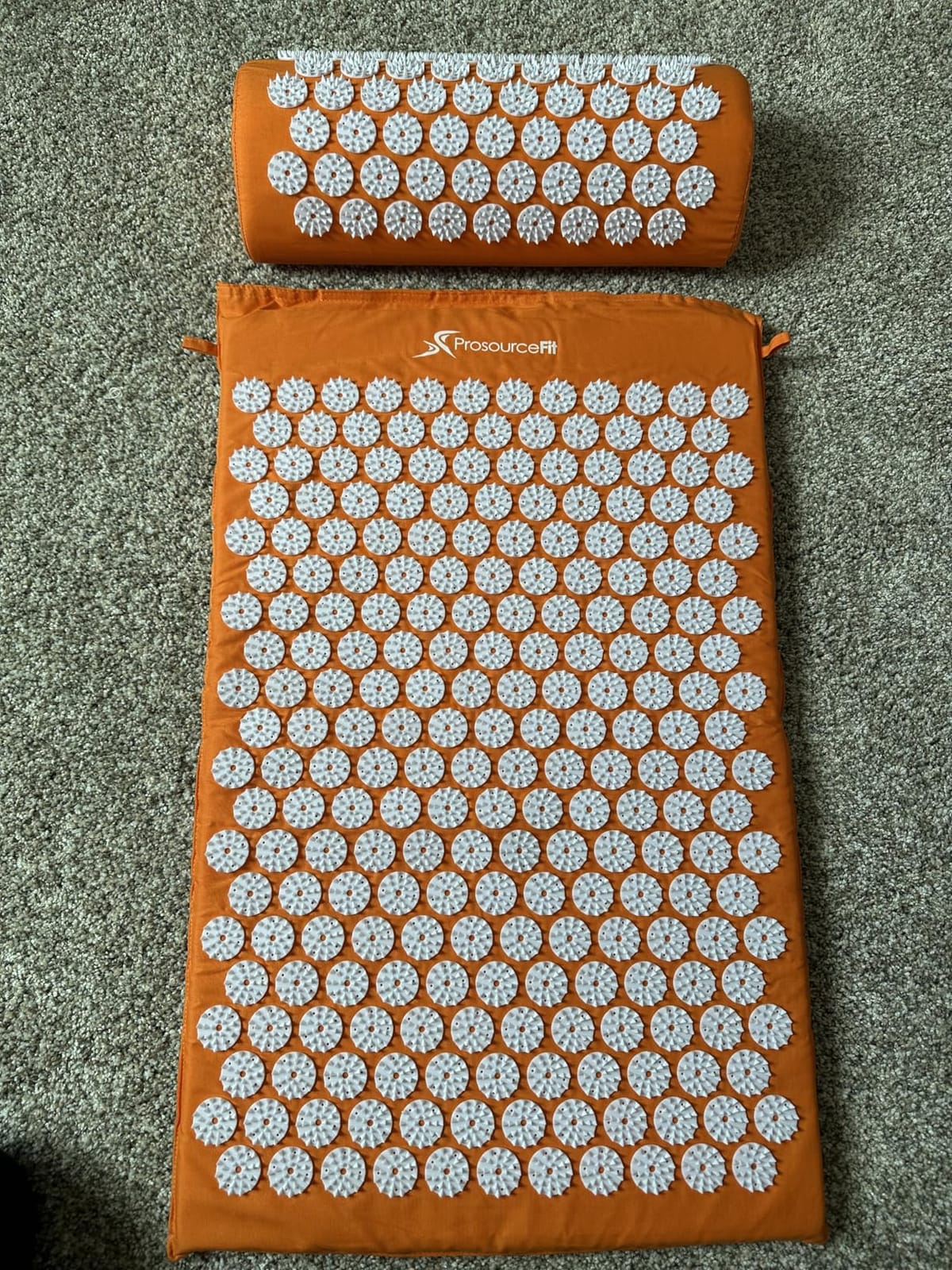ProsourceFit Acupressure Mat and Pillow Set for Back/Neck Pain Relief and Muscle Relaxation, Large - Black/Black customer photo 1