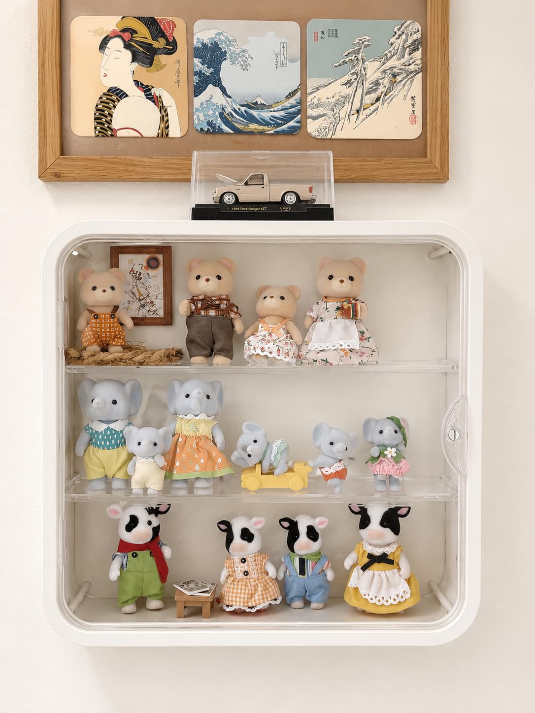Wall Mount Display Case for Figures - Space Saving & Adjustable Acrylic Storage Box with Magnetic Door, Dustproof & Moisture Proof for Lego Pop Mart Action Figures customer photo 1