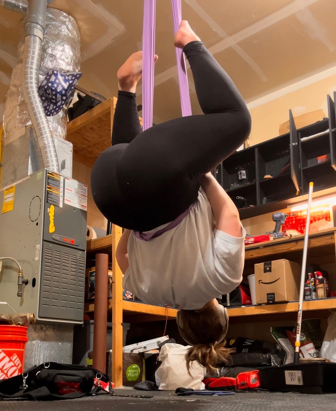 Yes4All Aerial Yoga Hammock 5.5 Yards, 198 Inches Height Aerial Silks, Yoga Trapeze Increasing Strength, Flexibility and Balance customer photo 2