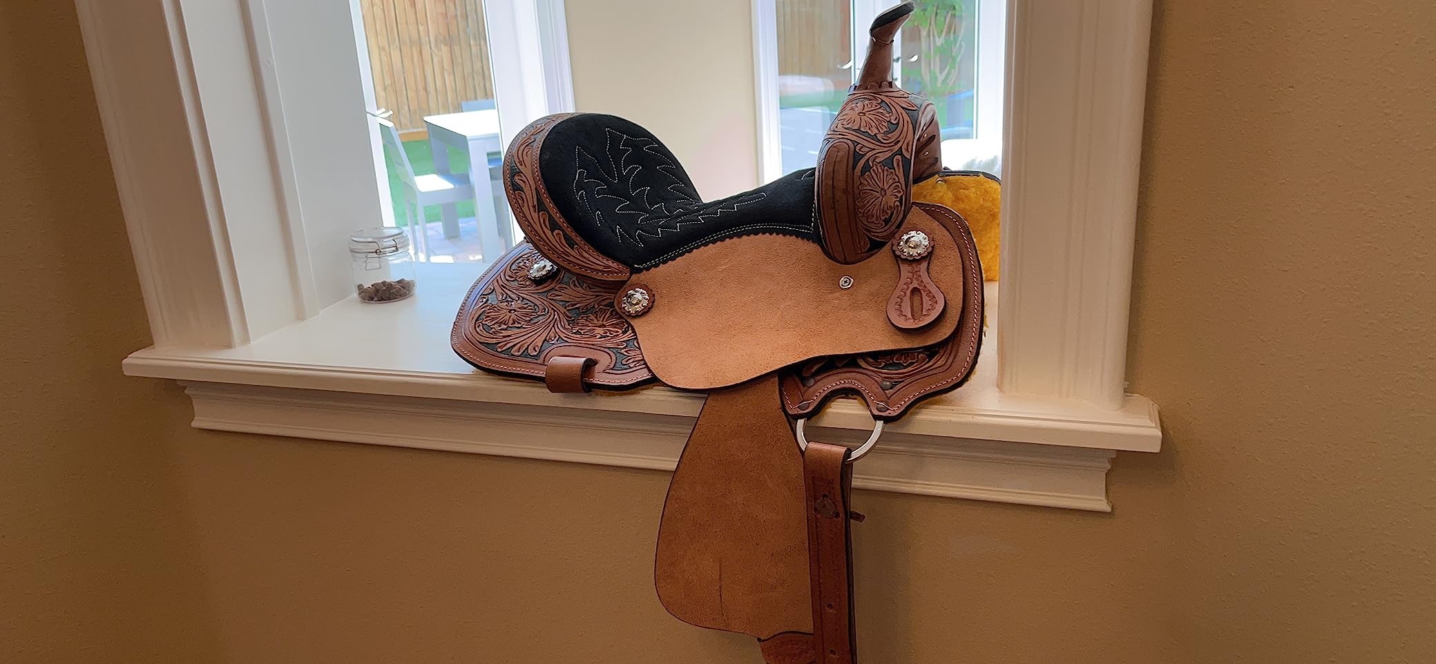 RESISTANCE Western Kids Horse Barrel Saddle for Horse Riding, Western Youth Child Genuine Leather Saddle Floral Tooled Trail Saddle with Silver Conchos customer photo 2
