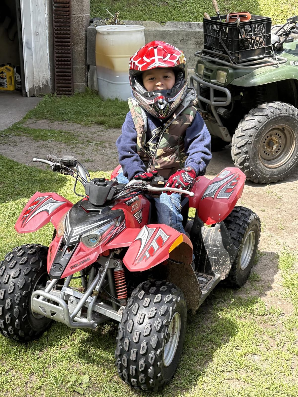 OUMURS Youth Dirt Bike Helmet DOT Approved, Kids Full Face Motocross Helmet - Includes Goggles Gloves Storage Bag, Lightweight Design, Washable Liner, ATV UTV BMX MX Off-Road Racing customer photo 1