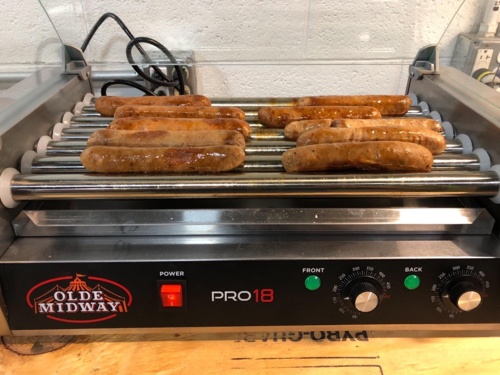 Olde Midway Electric 12 Hot Dog 5 Roller Grill Cooker Machine with Cover 700-Watt - Commercial Grade customer photo 2