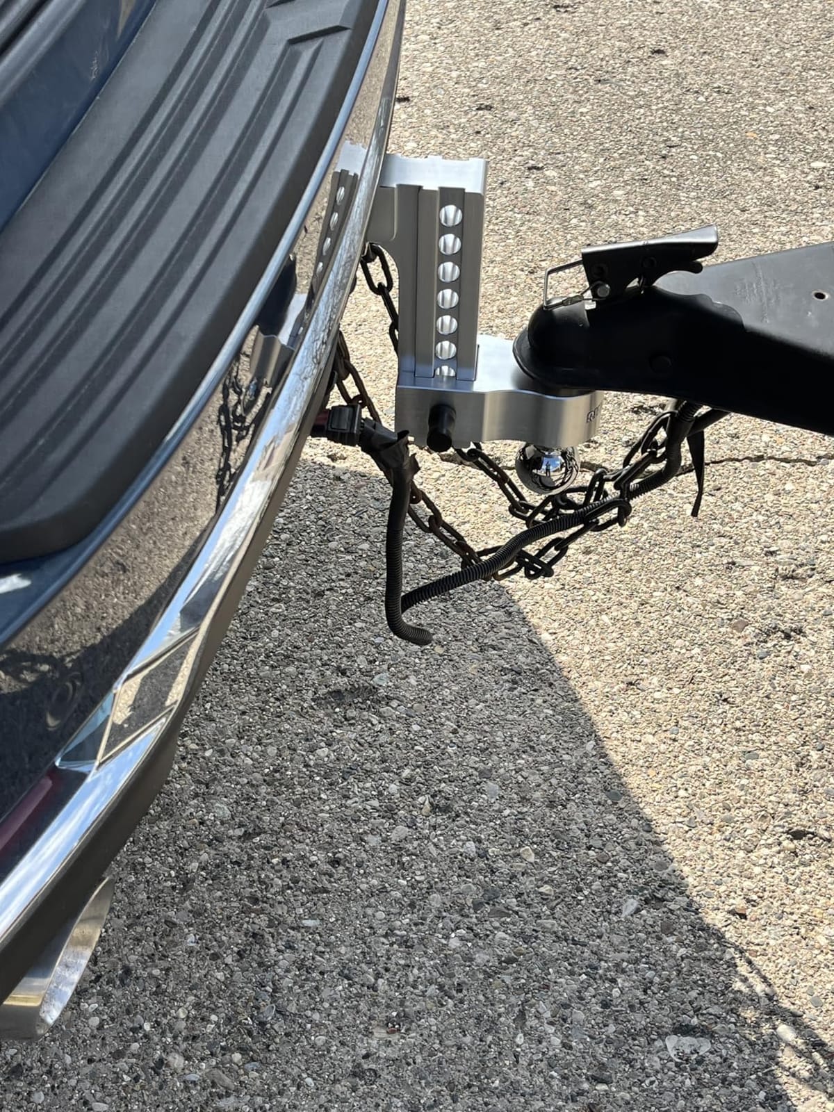 Rhino USA Adjustable Trailer Hitch (2in Receiver) - 6in Drop/Rise | 12,500lbs GTW, Heavy Duty Aluminum. Weatherproof Double Anti-Theft Locking Hitch Pins Included for Towing. Black customer photo 1