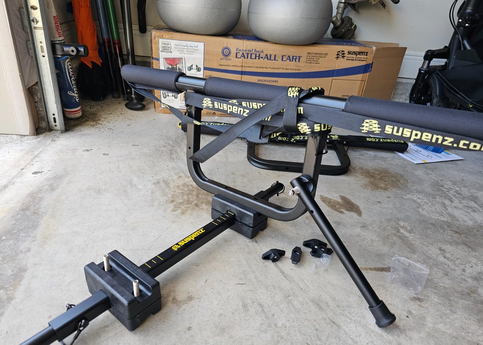 Suspenz Fishing Kayak Beach Sand Cart Trolley | Heavy Duty Canoe Carrier Trailer with Adjustable Bi-Directional Bunker Bars and Balloon Wheels | Catch-All Universal Beach Cart (22-9910) customer photo 2