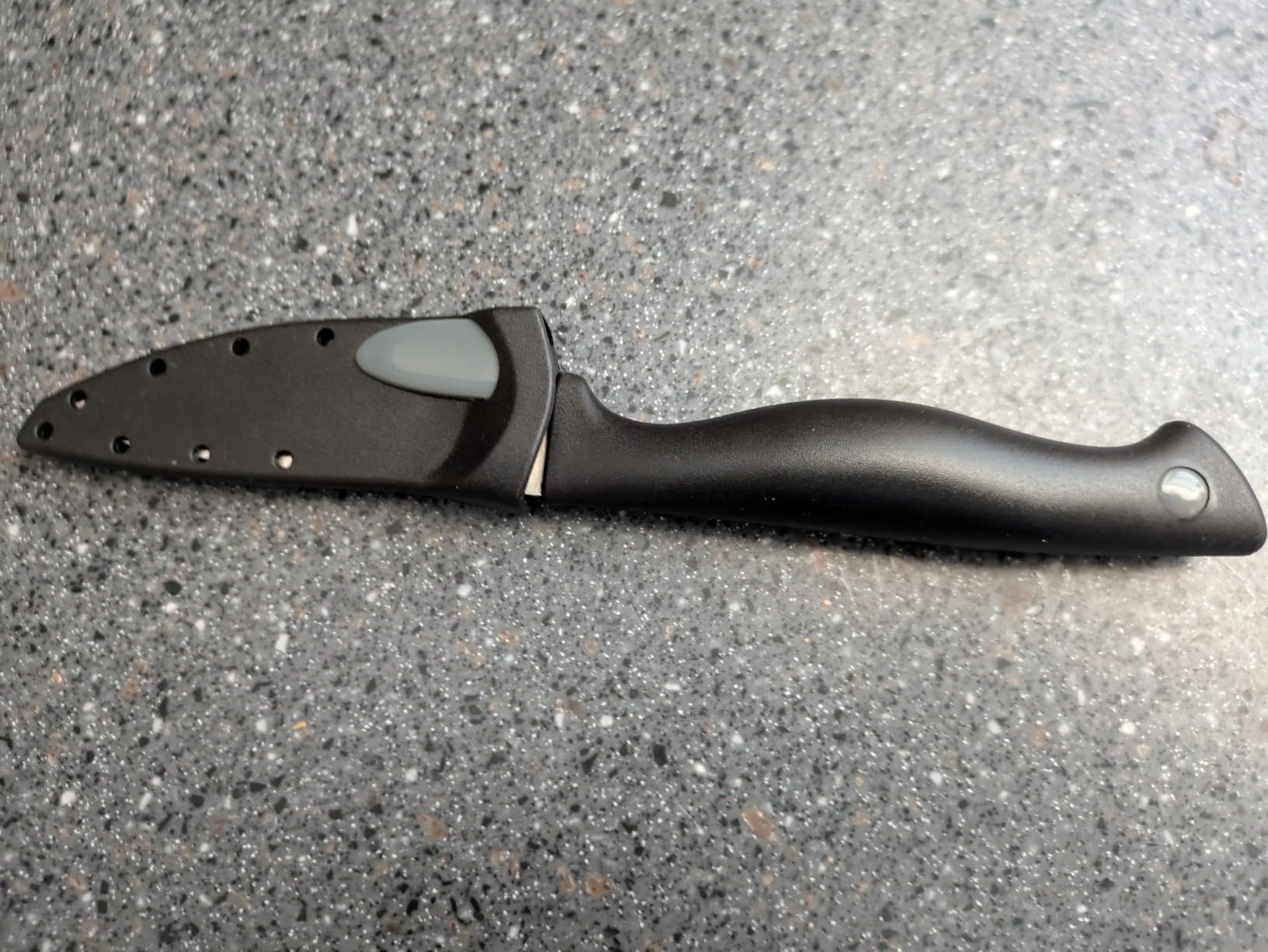 Farberware Edgekeeper 3.5-Inch Paring Knife with Self-Sharpening Blade Cover, High Carbon-Stainless Steel Kitchen Knife with Ergonomic Handle, Razor-Sharp Knife, Black customer photo 1