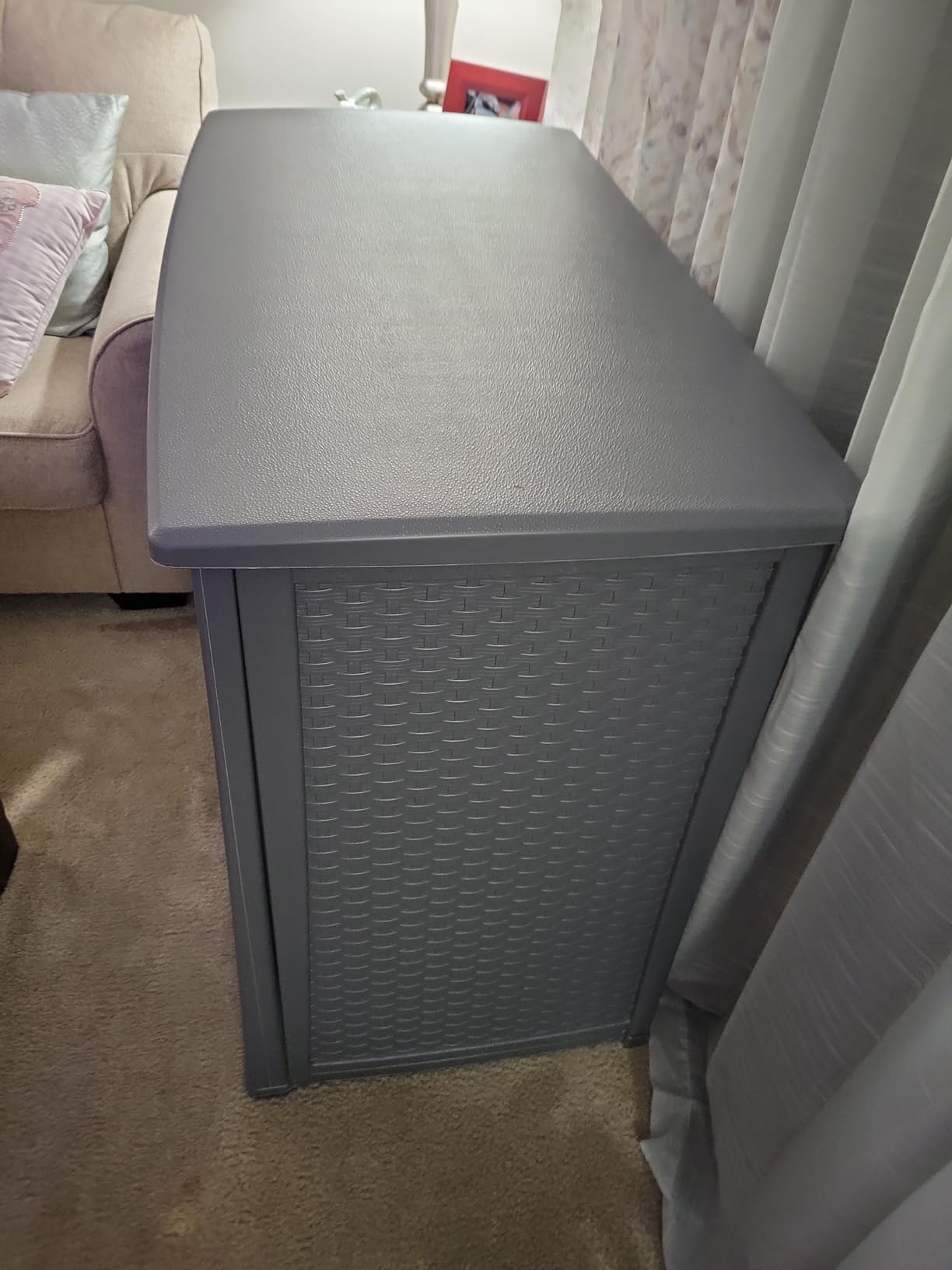 Suncast Lockable Outdoor Cabinet Storage for Patio, Garden and Backyard, 97 Gal, Cool Gray customer photo 2