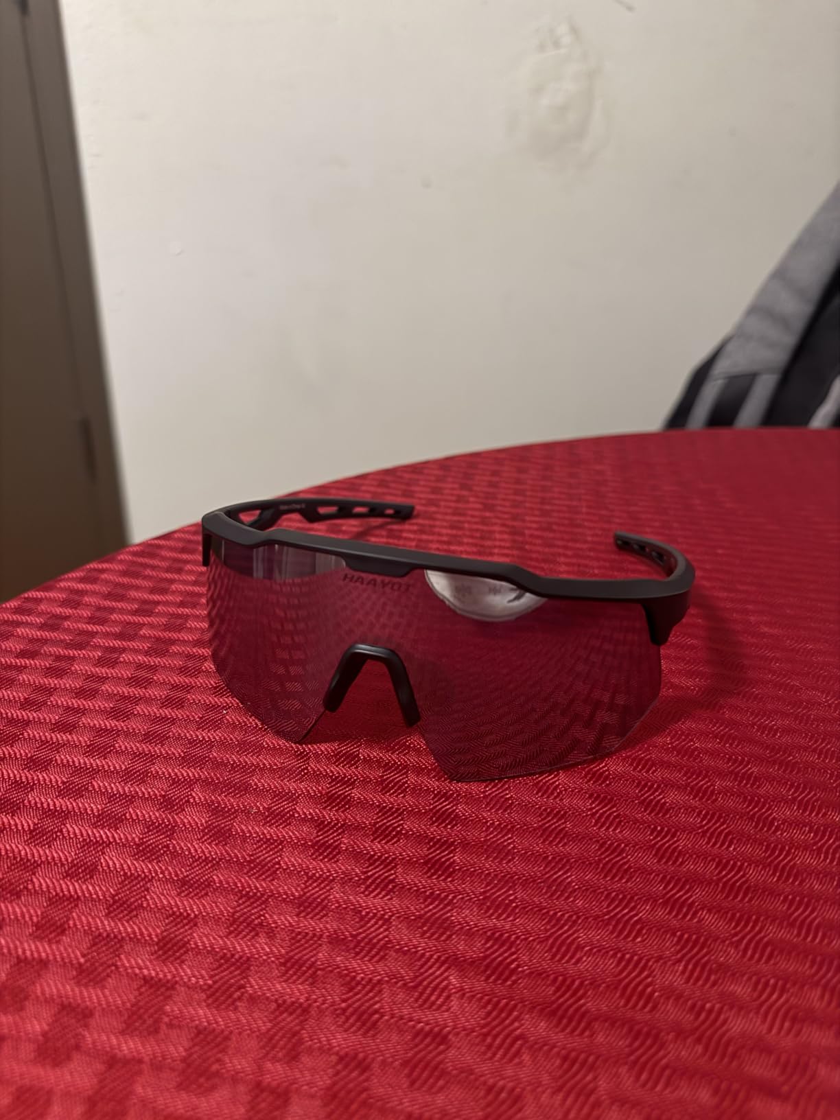 HAAYOT Sports Sunglasses with 5 Interchangeable Lenses | UV400 glasses with a polarized black lens for men and women customer photo 1