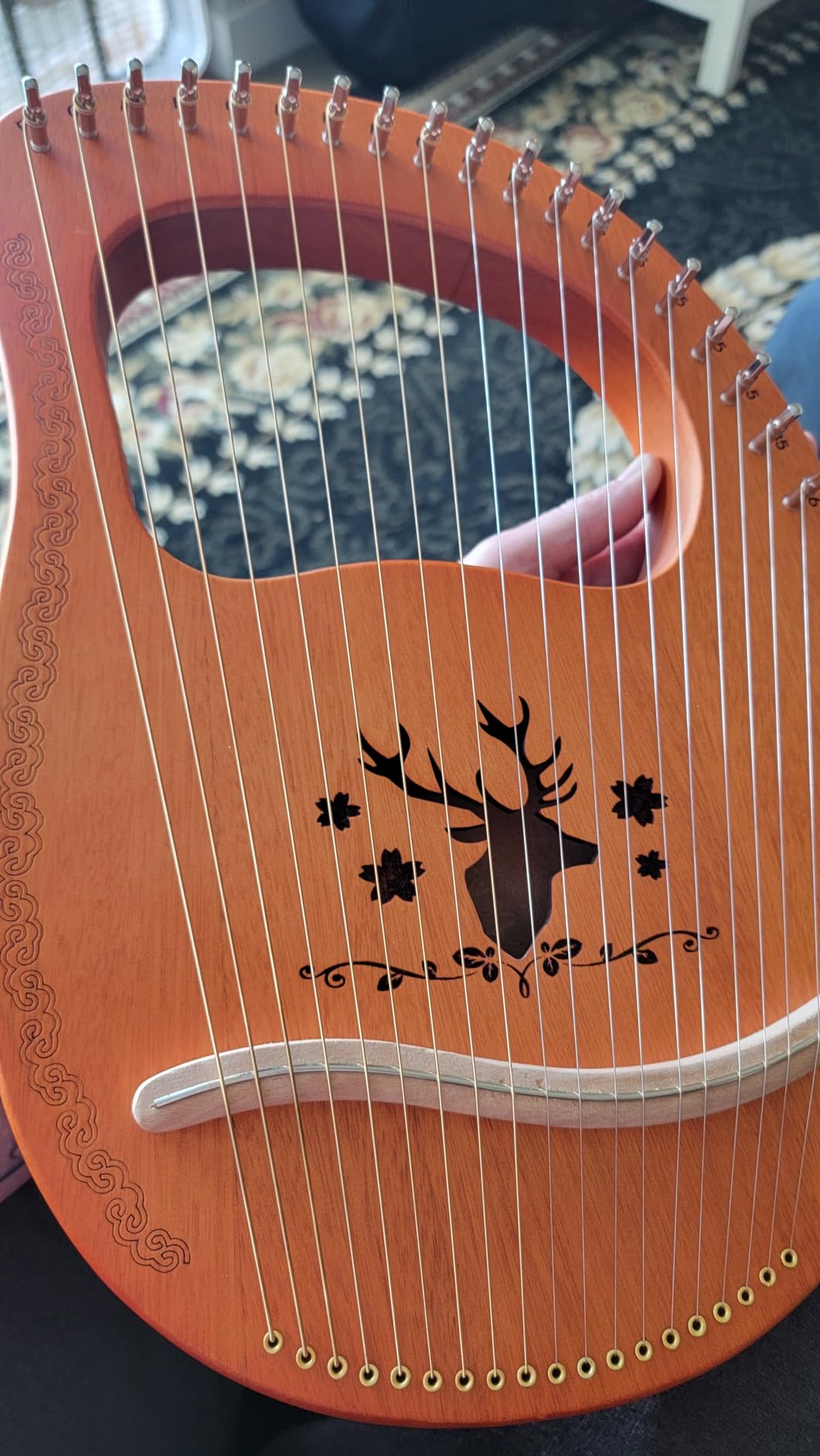 19-String Lyre Harp with Tuning Wrench Harp Instruments, Lyre Harp is Good Choice for Music Lovers, Beginners and Friends customer photo 2