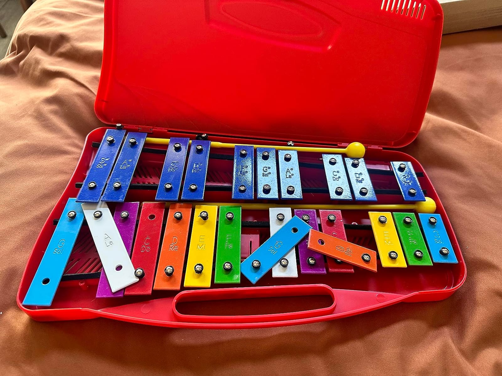 Soulmate 25 Note Xylophone for kids Colorful Musical Toy Metal Keys, Professional Xylophone Glockenspiel Instrument with case and Two Safe Mallets for Beginners, Music Teaching, Gifts(Black) customer photo 2