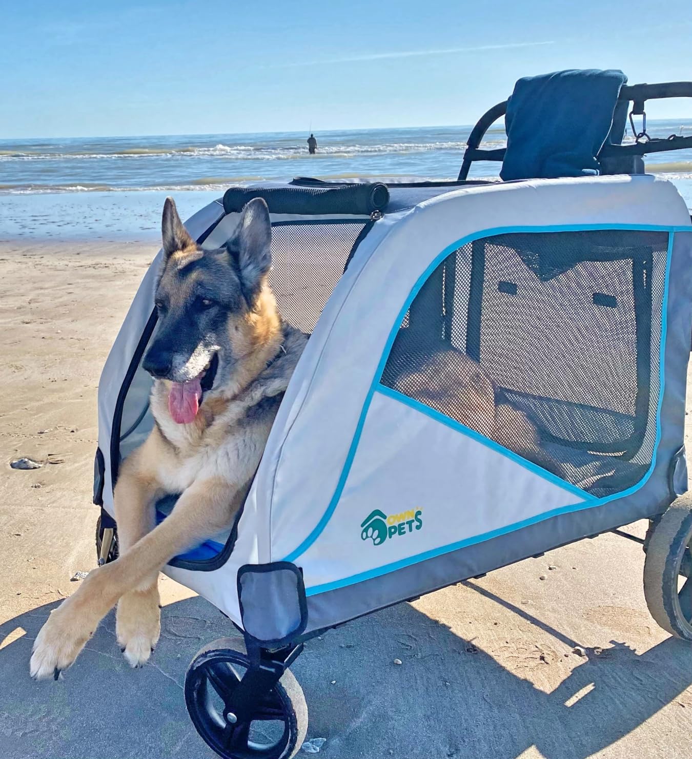 Ownpets Extra Large Dog Stroller for Large Breeds, 154 lbs Capacity, Black | Low 12