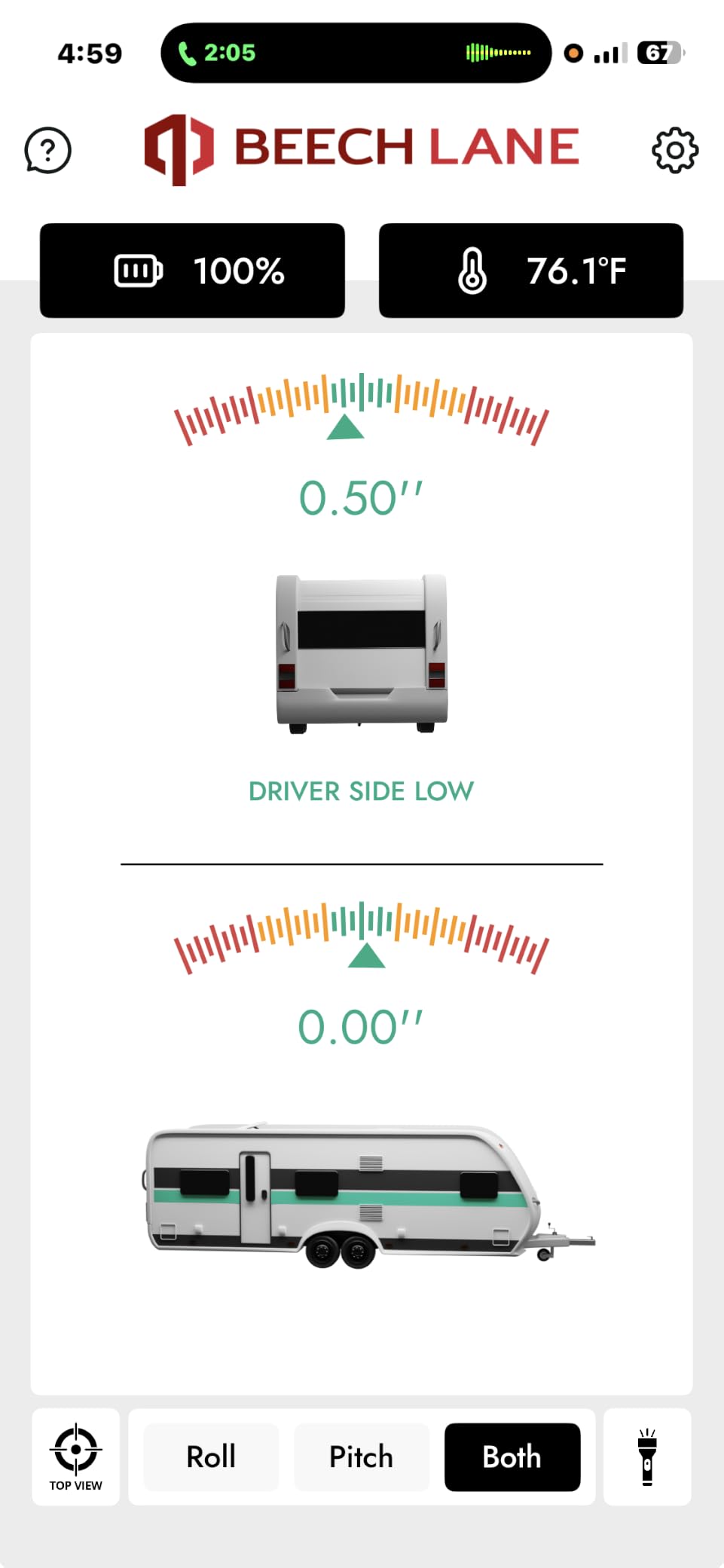 Beech Lane Wireless RV Leveling System, Made in the USA, User-Friendly Phone App With Real-Time Precise Leveling Measurements, Advanced Wireless Camper Leveler, Included AA Batteries, Patented customer photo 1
