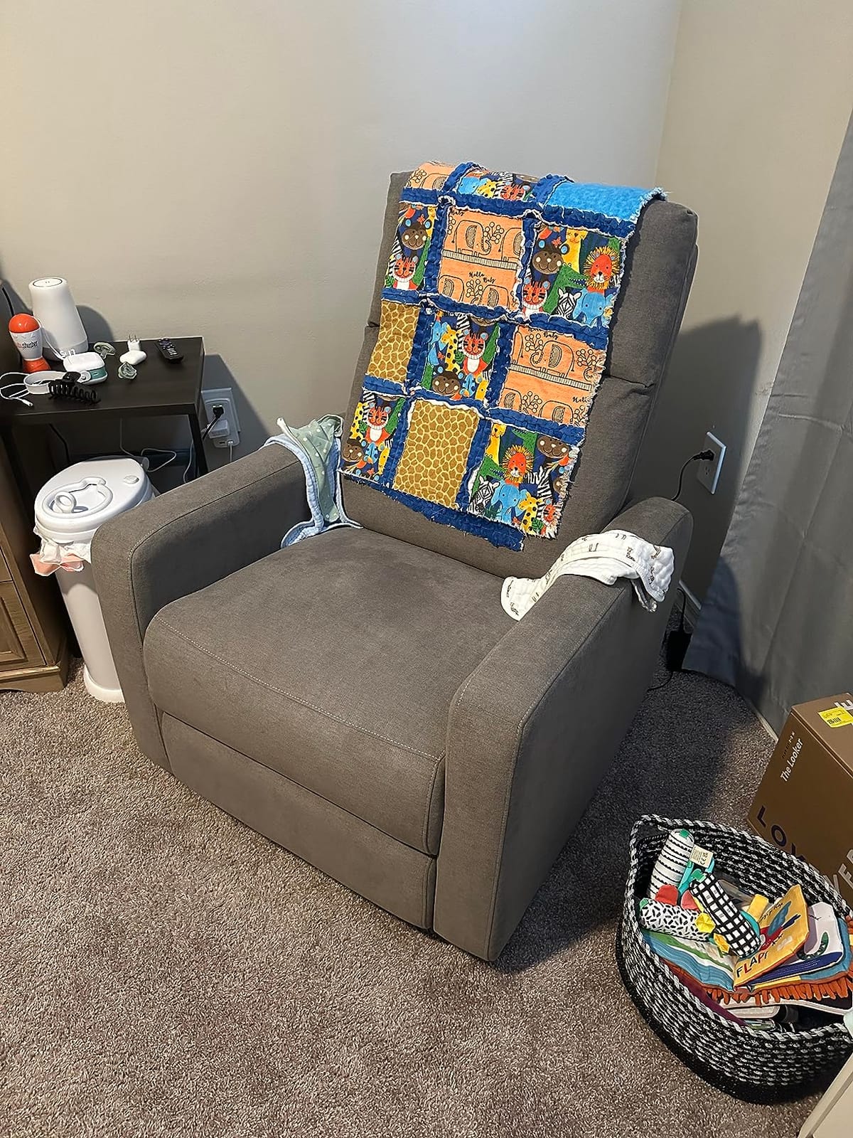 Nurture& The Glider Plus - Premium Nursery Power Recliner | Swivel Chair with Adjustable Head Support and Adjustable Lumbar Support | Built-in USB - The Ultimate Comfort for Nursing, Relaxing (Gray) customer photo 1