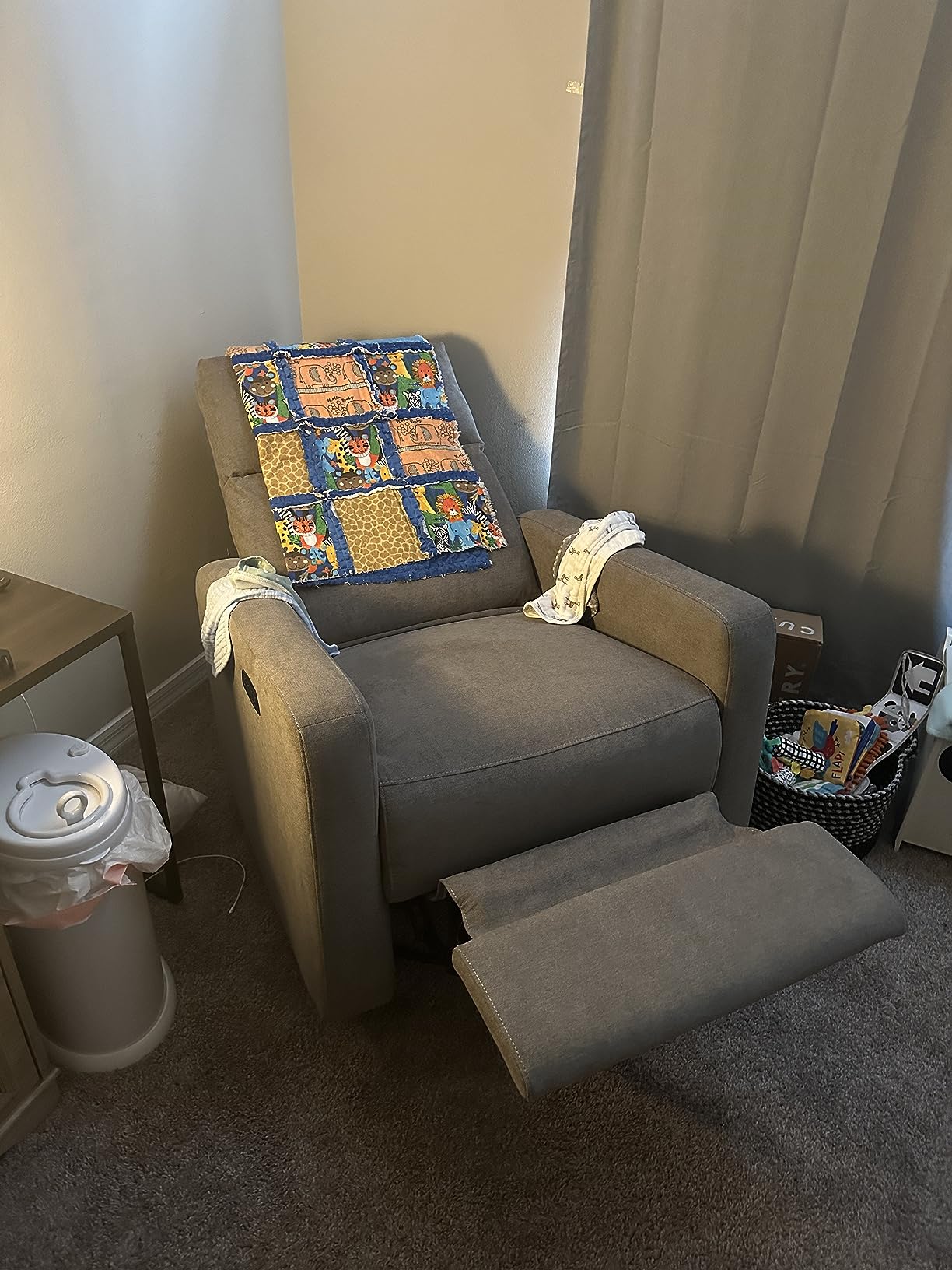 Nurture& The Glider Plus - Premium Nursery Power Recliner | Swivel Chair with Adjustable Head Support and Adjustable Lumbar Support | Built-in USB - The Ultimate Comfort for Nursing, Relaxing (Gray) customer photo 2