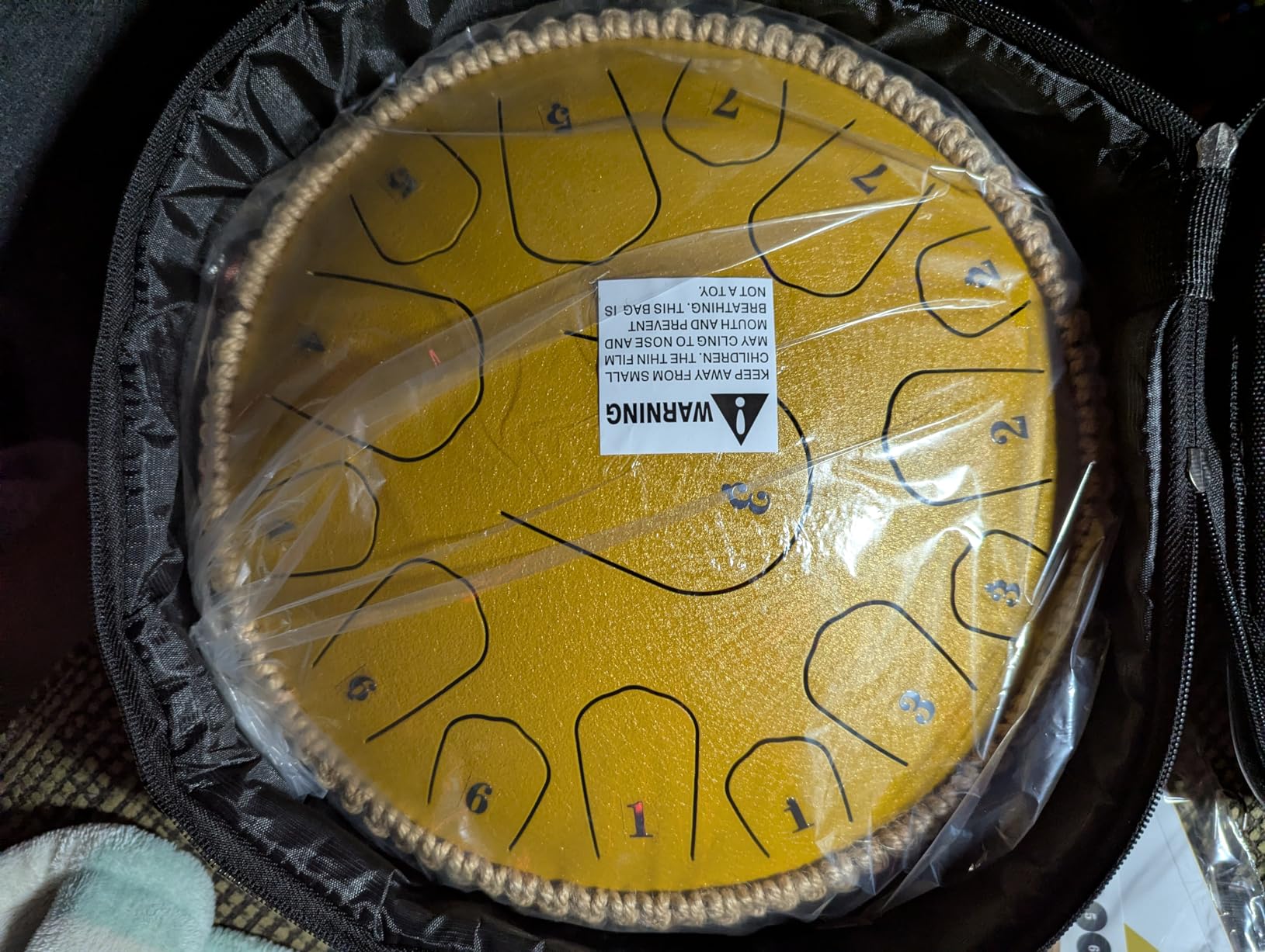 HOPWELL Steel Tongue Drum - 13 Inches 15 Notes Tongue Drum - Hand Pan Drum with Music Book, Handpan Drums Mallets and Carry Bag, D Major (Malachite Green) customer photo 1