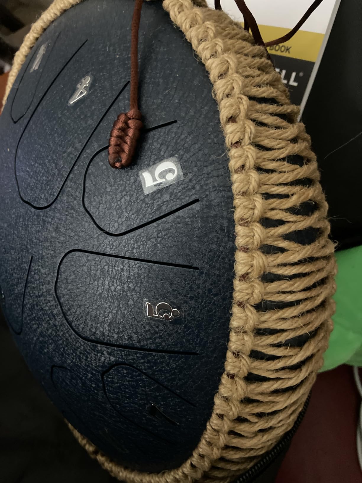 HOPWELL Steel Tongue Drum - 13 Inches 15 Notes Tongue Drum - Hand Pan Drum with Music Book, Handpan Drums Mallets and Carry Bag, D Major (Navy Blue) customer photo 1