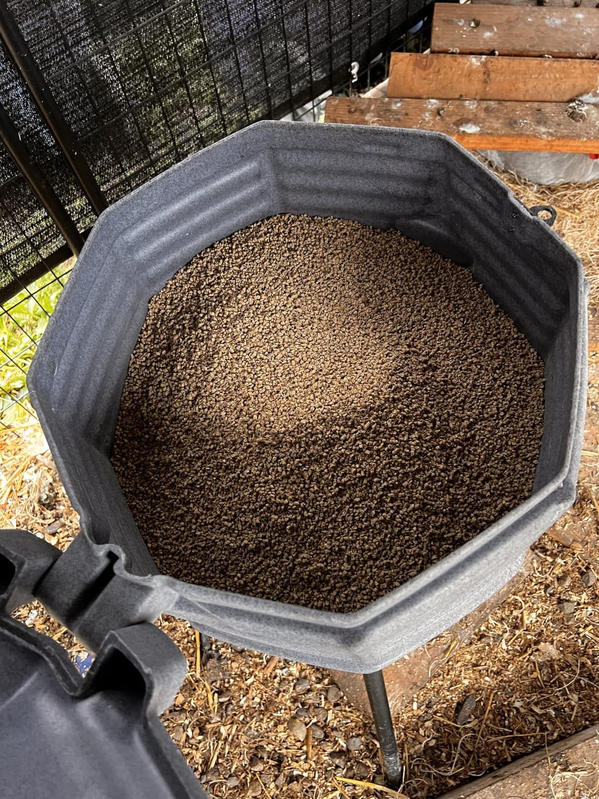 CoopWorx Poultry Feeder - 80 lb Capacity - Adjustable Height - UV Stable - Weather Resistant - 8 Feed Ports - Silo Shaped Design - Rust-Proof - Intended for Chickens/Ducks/Turkeys - Made in USA customer photo 2