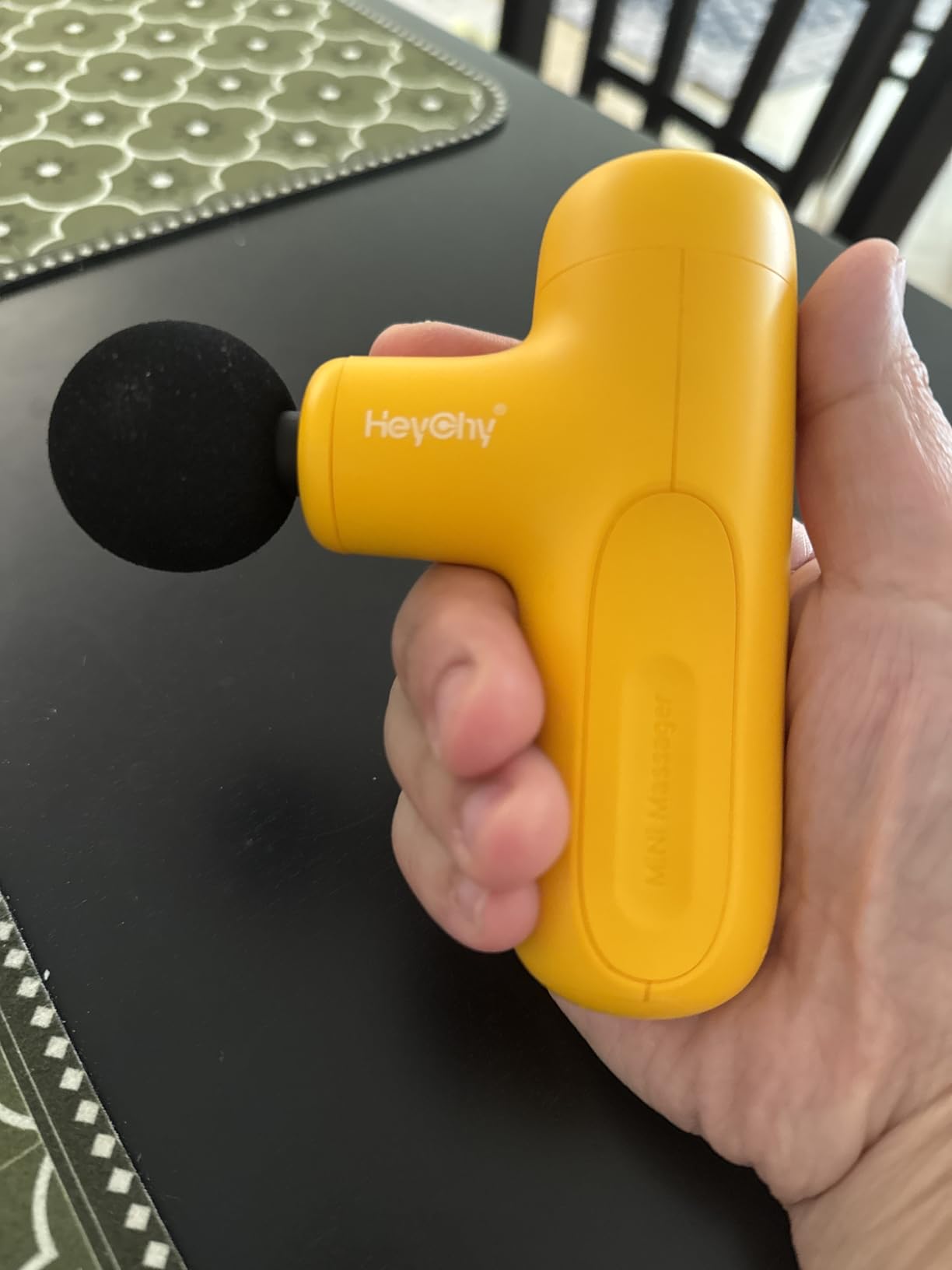 HEYCHY Super Mini Massage Gun Deep Tissue Portable Muscle Massager, 3000RPM | 4 Heads Men Women Body Relief, Back Neck Legs, Quiet Operation Home Gym Office Travel, FSA Eligible, HSA, White customer photo 2