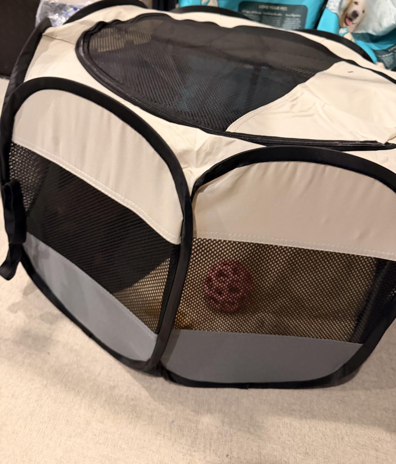 Siedihit Dog Cat Playpen, Puppy Pet Playpen Indoor for Small Dog Crate Tent Cage Outdoor, Portable Pop Up Dogs Enclosure Kennel with Carrying Case for Dogs/Cats/Rabbits(Grey, Small) customer photo 1