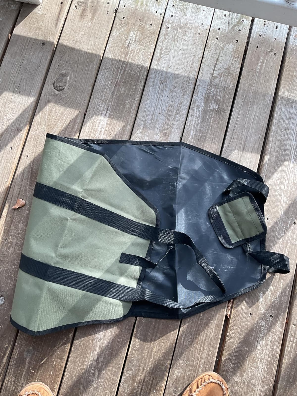 VIKROM Firewood Carrier Bag, Waxed Canvas Log Carrier, Water-Resistant Tote | 39.4 x 18.5 Inch Open-Ended Design with Padded Handles and a Buckle Strap - Folds Flat for Easy Storage, Large Wood Capacity customer photo 1